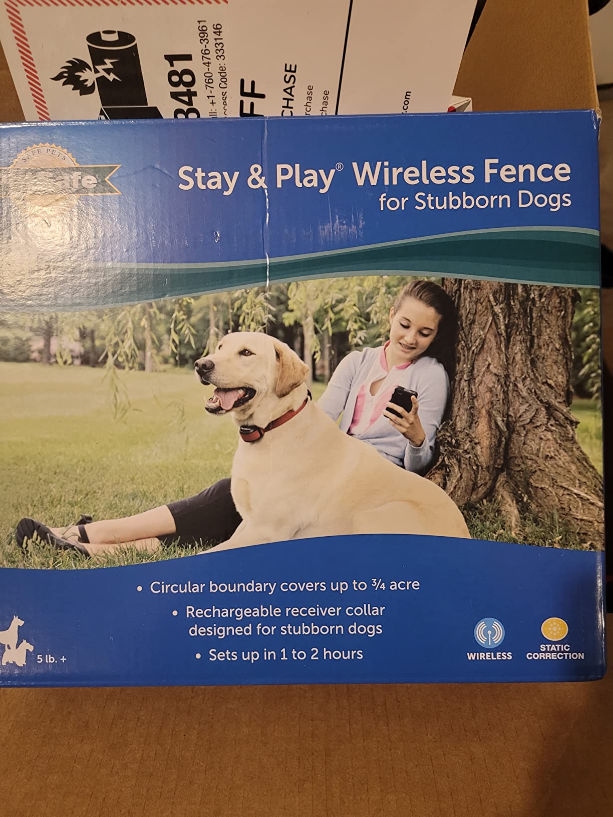 PetSafe Stay & Play Wireless Fence for Stubborn Dogs - America's Safest Wireless Pet Containment System - No Dig Electric Fence with Circular Boundary - Secure 3/4-Acre Yard - for Dogs 5lb+ customer photo 1