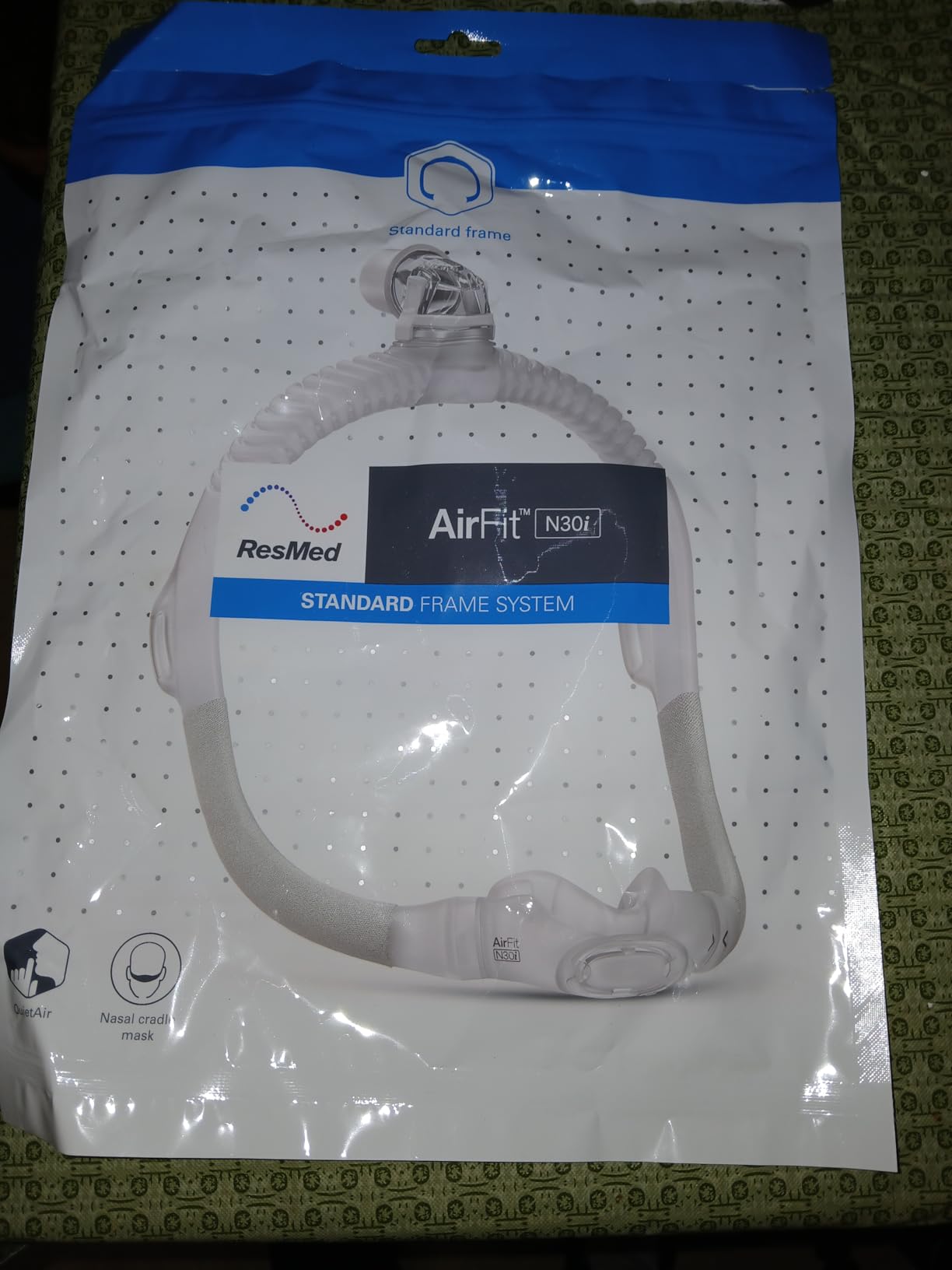 ResMed AirFit N30i Standard Frame System, Elbow & Nasal Cradle Cushion - For CPAP Mask - Medium customer photo 1