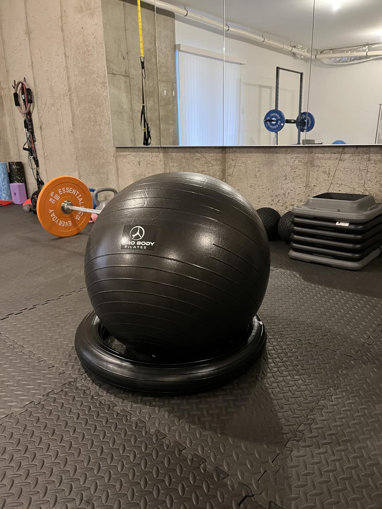 ProBody Pilates Yoga Ball Chair, Exercise Ball Chair with Base or Stand for Home Office Desk Sitting or Workout, Balance Ball & Stability Ball Seat for Back, abs customer photo 1