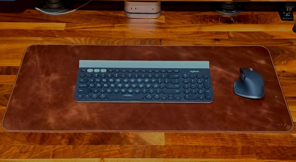 Londo Top Grain Leather Extended Mouse Pad - Large Desk Mat for Office & Gaming, Smooth Writing Surface, Non-Slip Base, Durable & Stylish Workspace Accessory customer photo 1