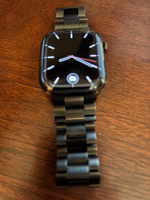 iiteeology Lightweight Stainless Steel Band Designed for Apple Watch Ultra 3 & Ultra 2, Series 1-11, 46mm, 45mm, 44mm, 42mm, Replacement iWatch Bands for Men & Women, Jet Black customer photo 2