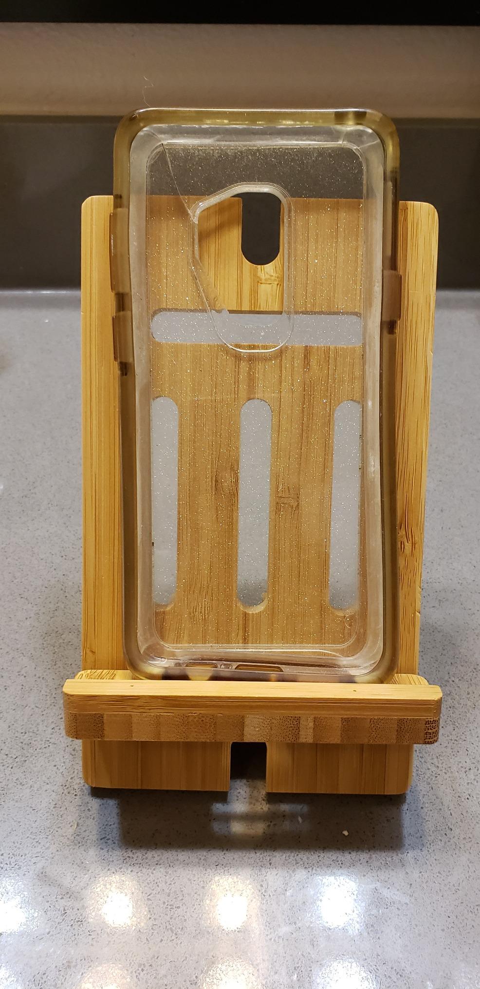 Pezin & Hulin Cell Phone Tablet Stand, Bamboo Wooden Smart Phone Desktop Charging Dock Holder customer photo 1