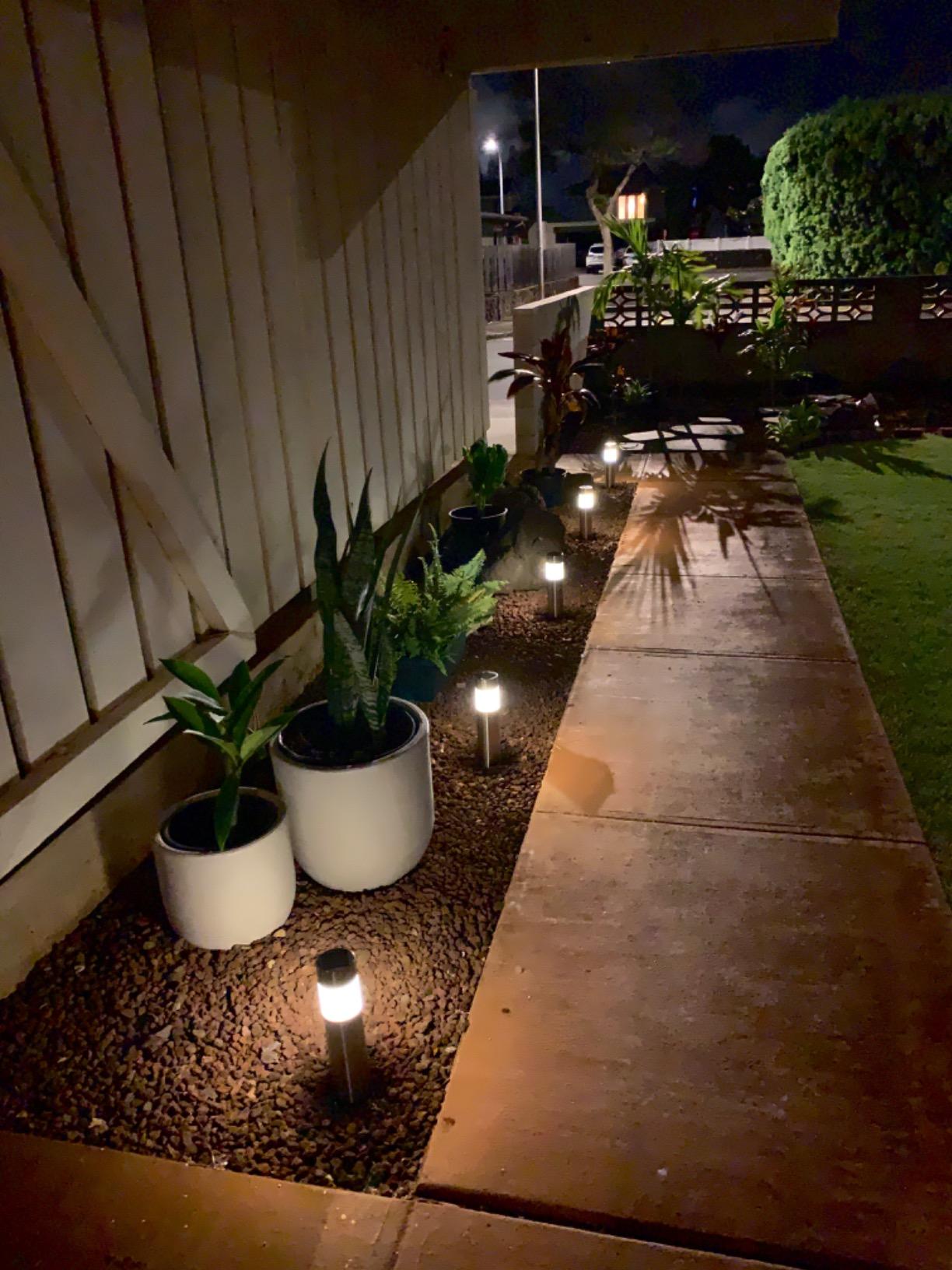 SUNWIND Solar Bollard Lights Outdoor - 6 Pack Stainless Steel Warm White LED Landscape Lights Waterproof Decorative Lighting for Backyard Lawn Patio customer photo 1