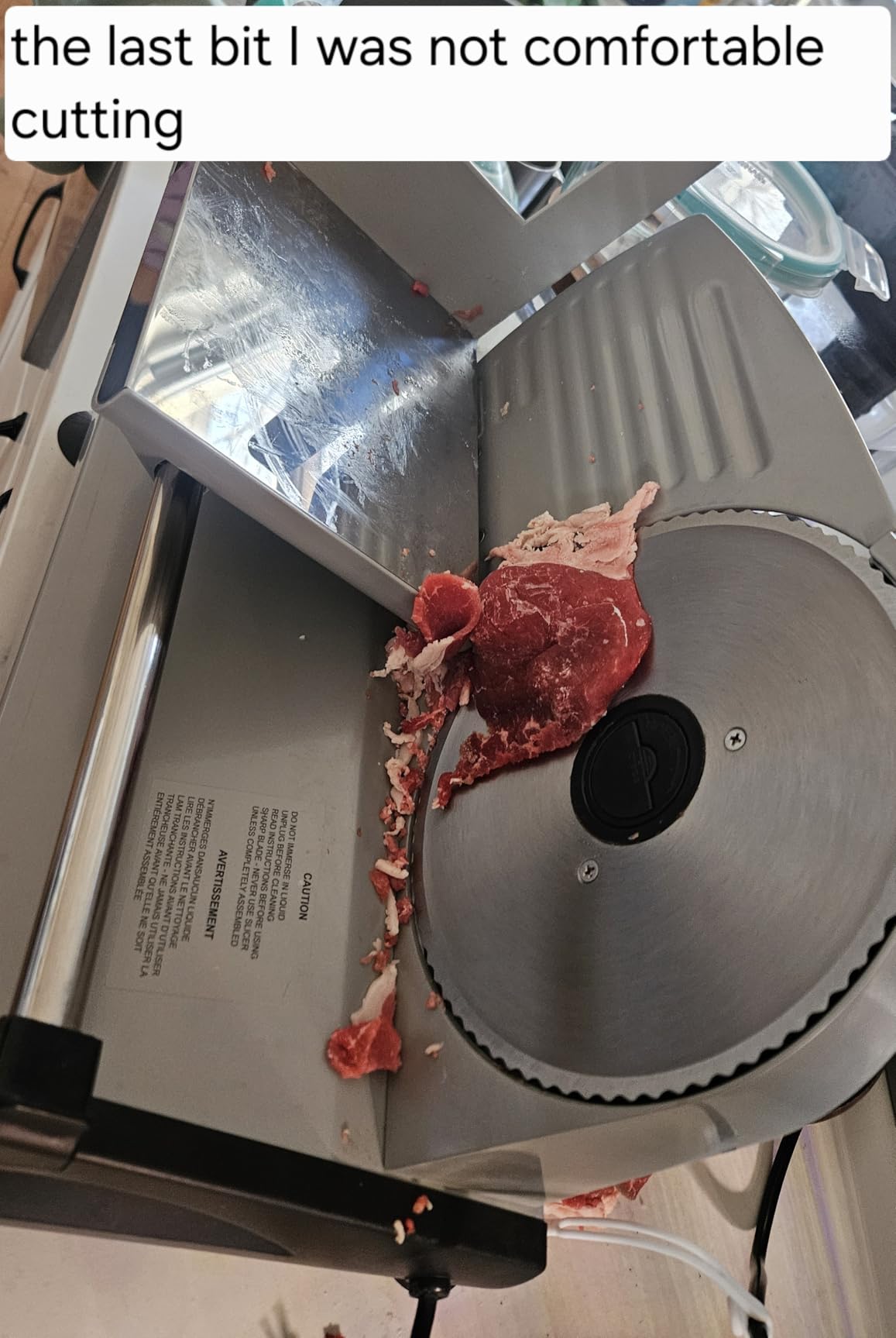 OSTBA Meat Slicer Electric Deli Food Slicer with Child Lock Protection, Removable 7.5'' Stainless Steel Blade and Food Carriage, Adjustable Thickness Food Slicer Machine for Meat, Cheese, Bread(150W) customer photo 2