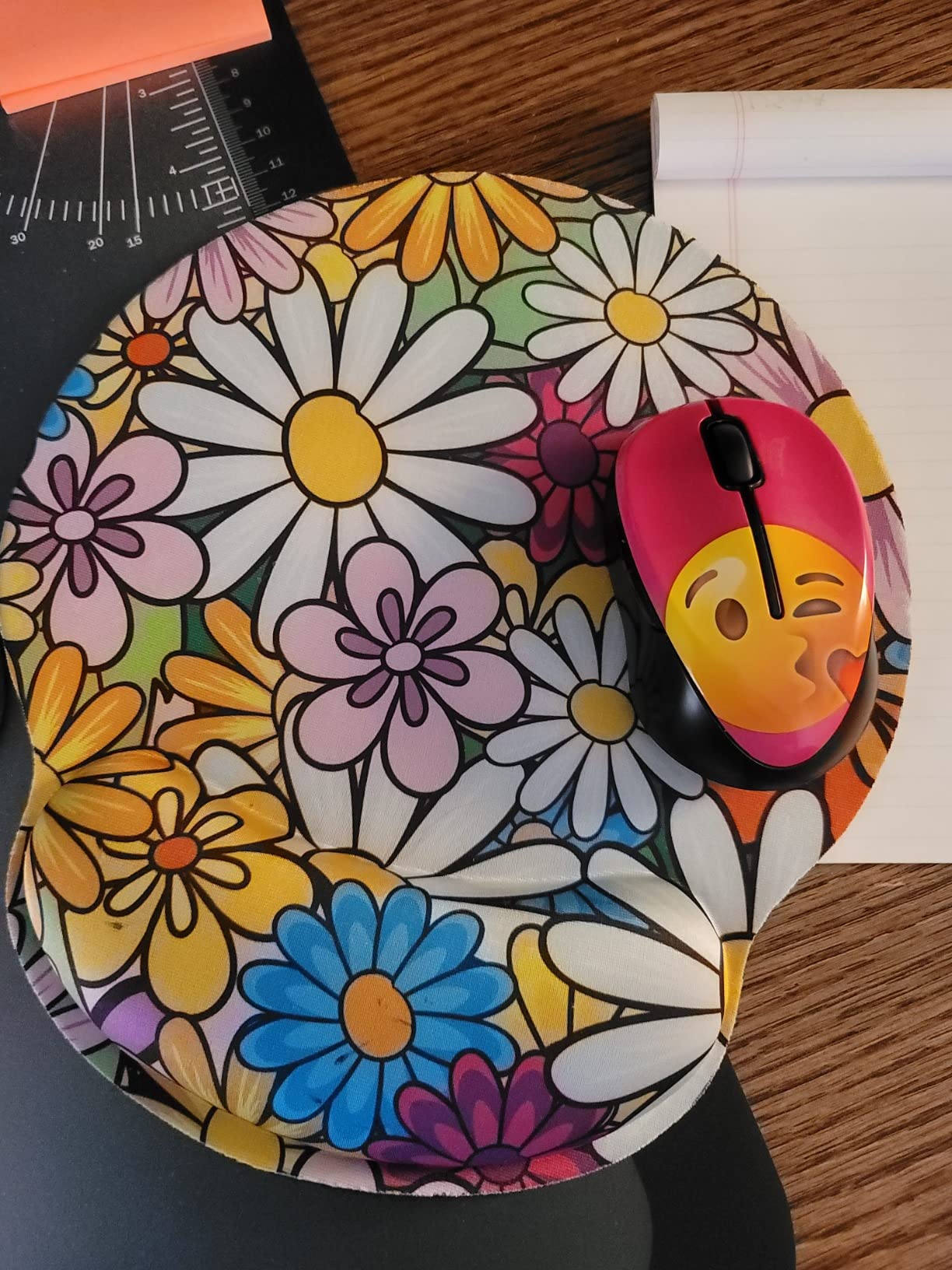 RICHEN Ergonomic PU Leather Mouse Pad with Wrist Support, Comfort Memory Foam, Waterproof Surface, Non-Slip Rubber Base for Computer Laptop & Mac, Lightweight Rest for Home, Office & Travel (Brown) customer photo 2