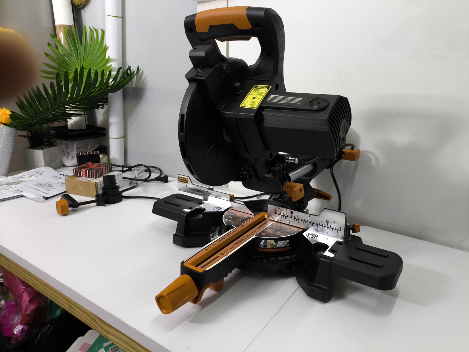 Evolution Power Tools R185SMS+ Sliding Miter Saw with Multi-Material Cutting, 45 Degree Bevel, 50 Degree Miter, 210 mm Slide, Blade Included Cuts Wood Plastic Metal and More, 7-1/4 customer photo 1