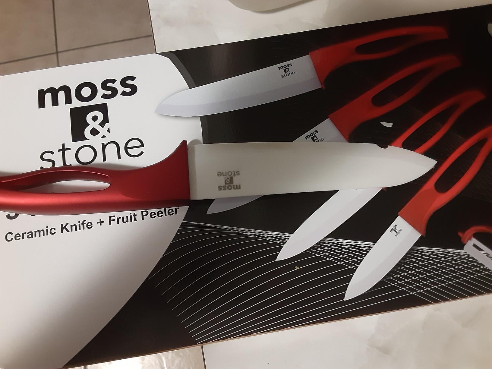 Moss & Stone Kitchen Cutlery White Ceramic Knife Set - 5 pieces with Fruit Peeler, Rust Proof & Stain Resistant customer photo 2