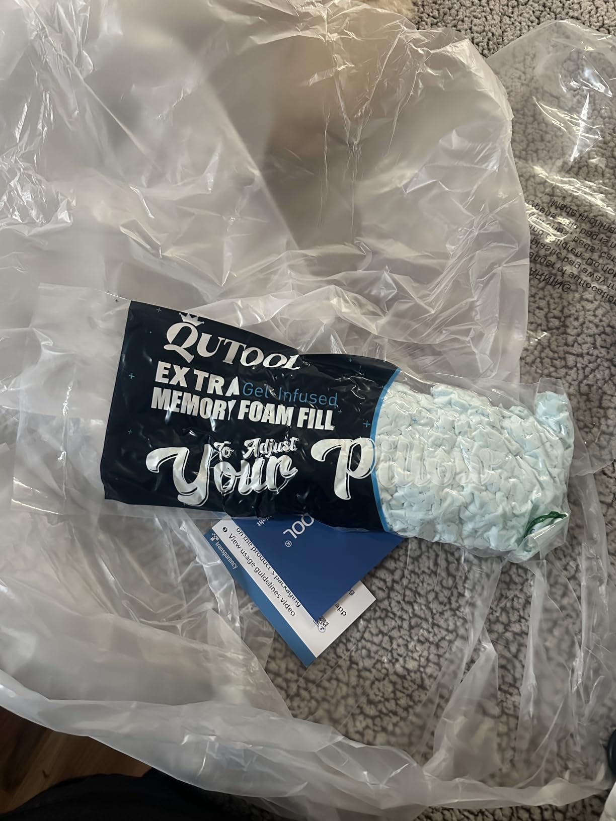 QUTOOL Cooling Pillow for Sleeping, CertiPUR-US Shredded Memory Foam Queen Pillows Set of 2, Cool Pillow for Hot Sleepers Adjustable Firm Pillow for Side, Back, Stomach Sleepers Soft Yet Support, White customer photo 2