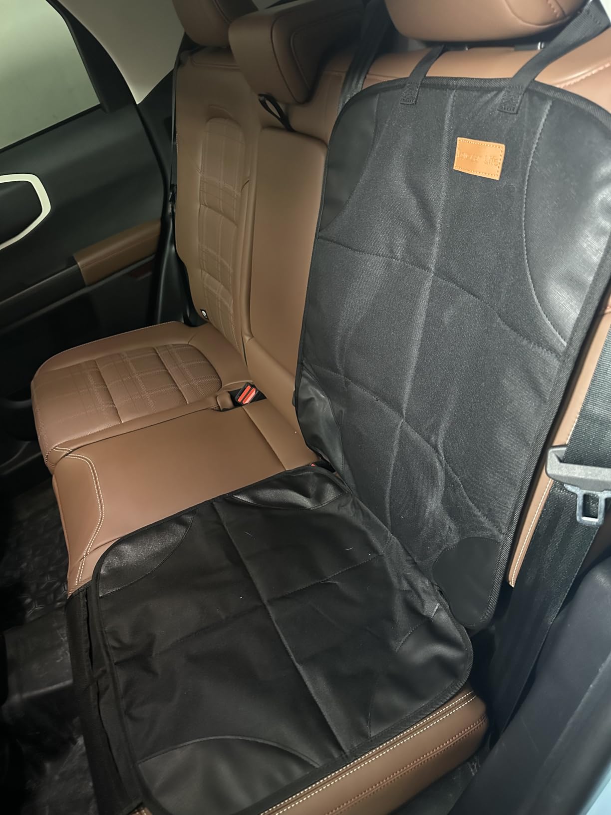 SMART ELF Car Seat Protector, 2Pack Seat Protector Protect Child Seats with Thickest Padding and Non-Slip Backing Mesh Pockets for Baby and Pet,Sedan SUV Truck (Black) customer photo 2