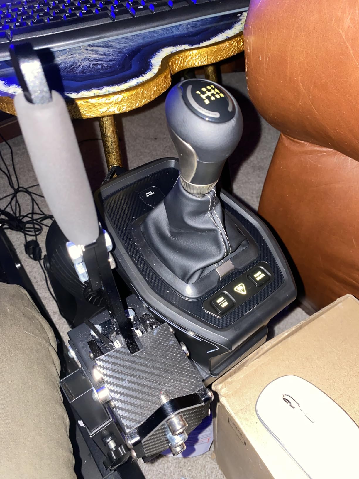 aikeec 64Bit PC USB Handbrake, Upgrade SIM Racing Games Handbrake for LOGITECH G25 G27 G29 T500 T300 THRUST MASTER FANATECOSW DIRT RALLY, 2M Nylon Cable/Reinforced Spring/Black+Clamp customer photo 1