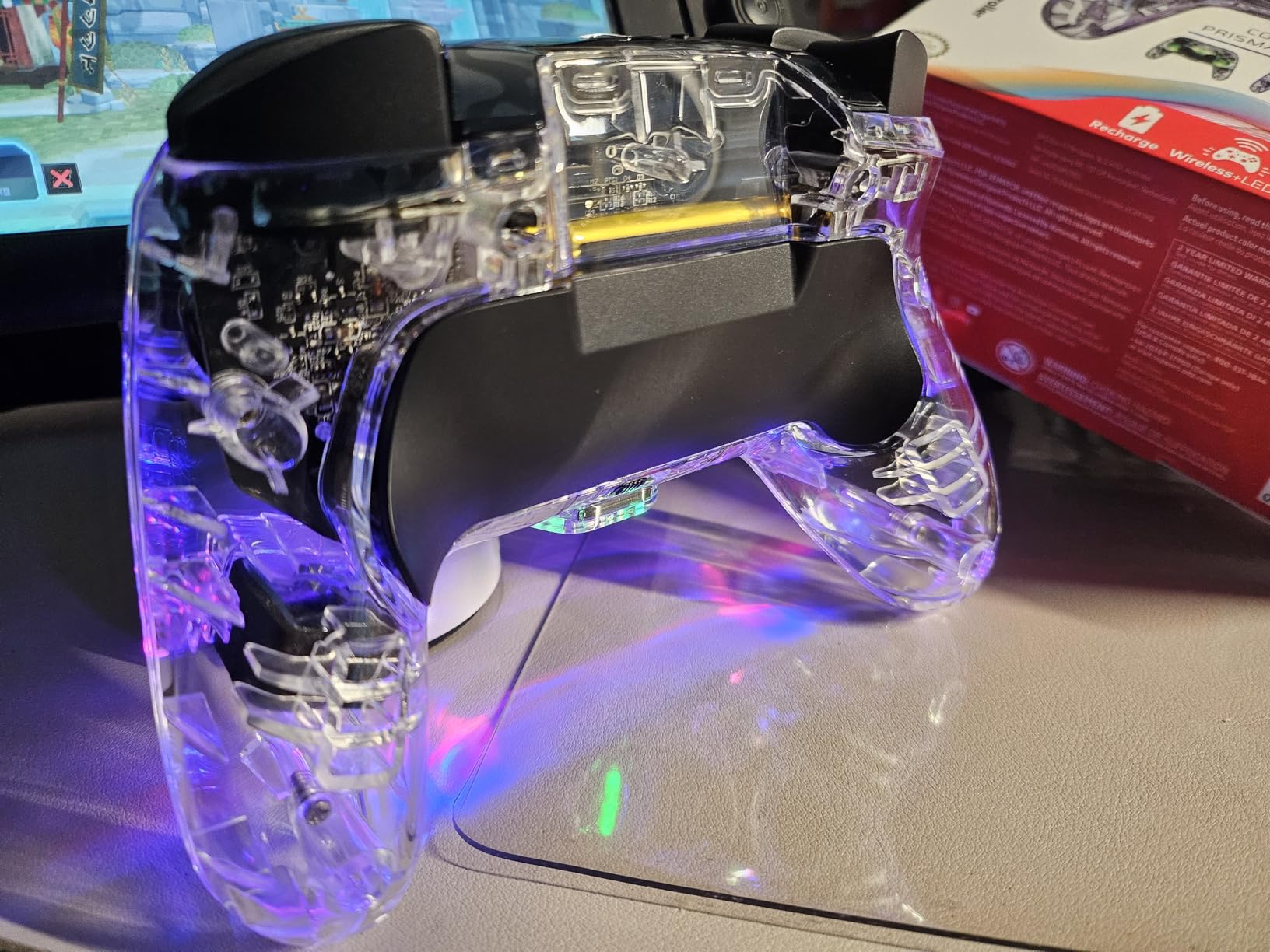 Afterglow Wireless RGB Controller - Nintendo Switch/Switch Lite/Switch - OLED Model, Nintendo Switch 2, Prismatic LED Lighting, Full Motion Control Gamepad, Customizable Paddle Buttons, Rechargeable Battery, Translucent customer photo 2