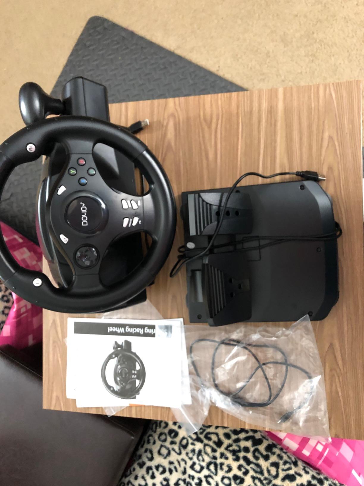 DOYO Racing Wheel - Gaming Steering Wheel for PC, 270 Degree Driving Simulator Race Xbox Steering Wheel and Pedals with Dual Vibration for PS4, Xbox One, Xbox Series X|S, PS3, Switch, Android customer photo 1