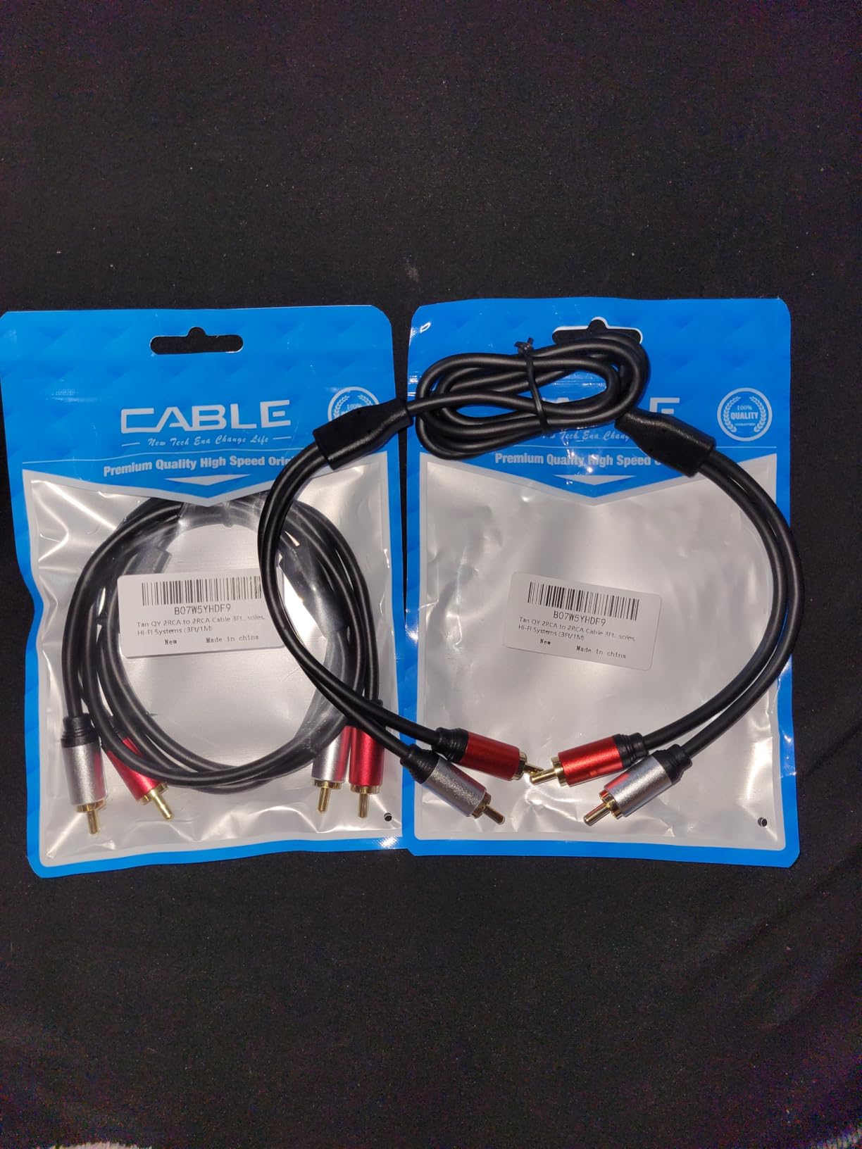 Tan QY 2RCA to 2RCA Cable 3Ft, Gold-Plated 2 RCA Male to 2 RCA Male Stereo Audio Cable for Home Theater, HDTV, Gaming Consoles, Hi-Fi Systems (3Ft/1M) customer photo 1