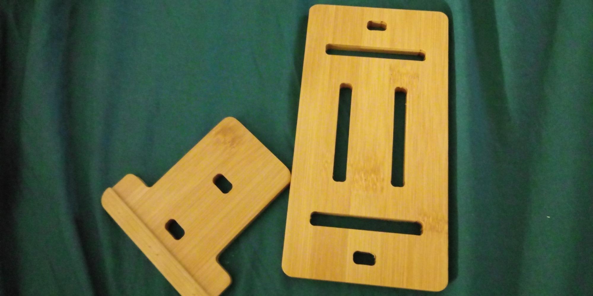 Encozy Cell Phone Stand, Desktop Wooden Mobile Phone Holder Natural Bamboo customer photo 2