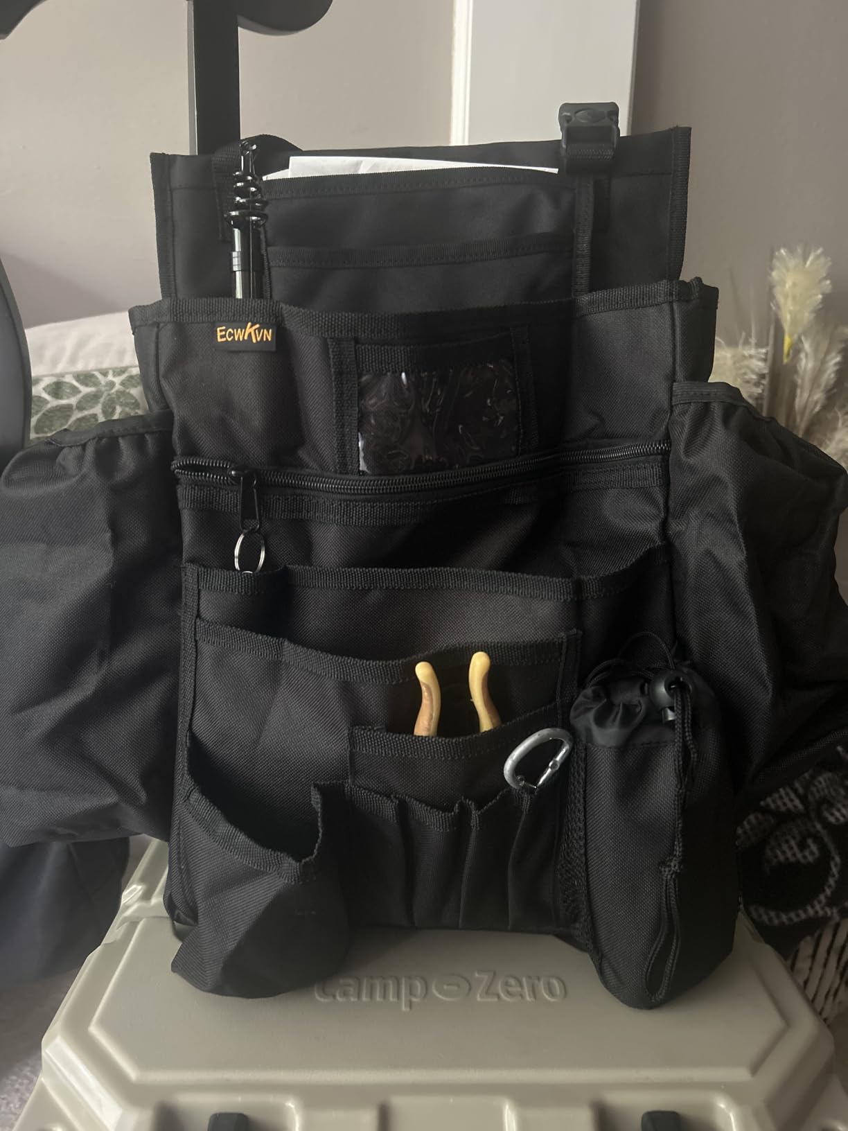 Car Front Seat Organizer - Car File Organizer, Passenger Seat Storage Bag Law Enforcement - Vehicle Storage with Dedicated Laptop Tablet Holder Cup Holder, Black customer photo 2