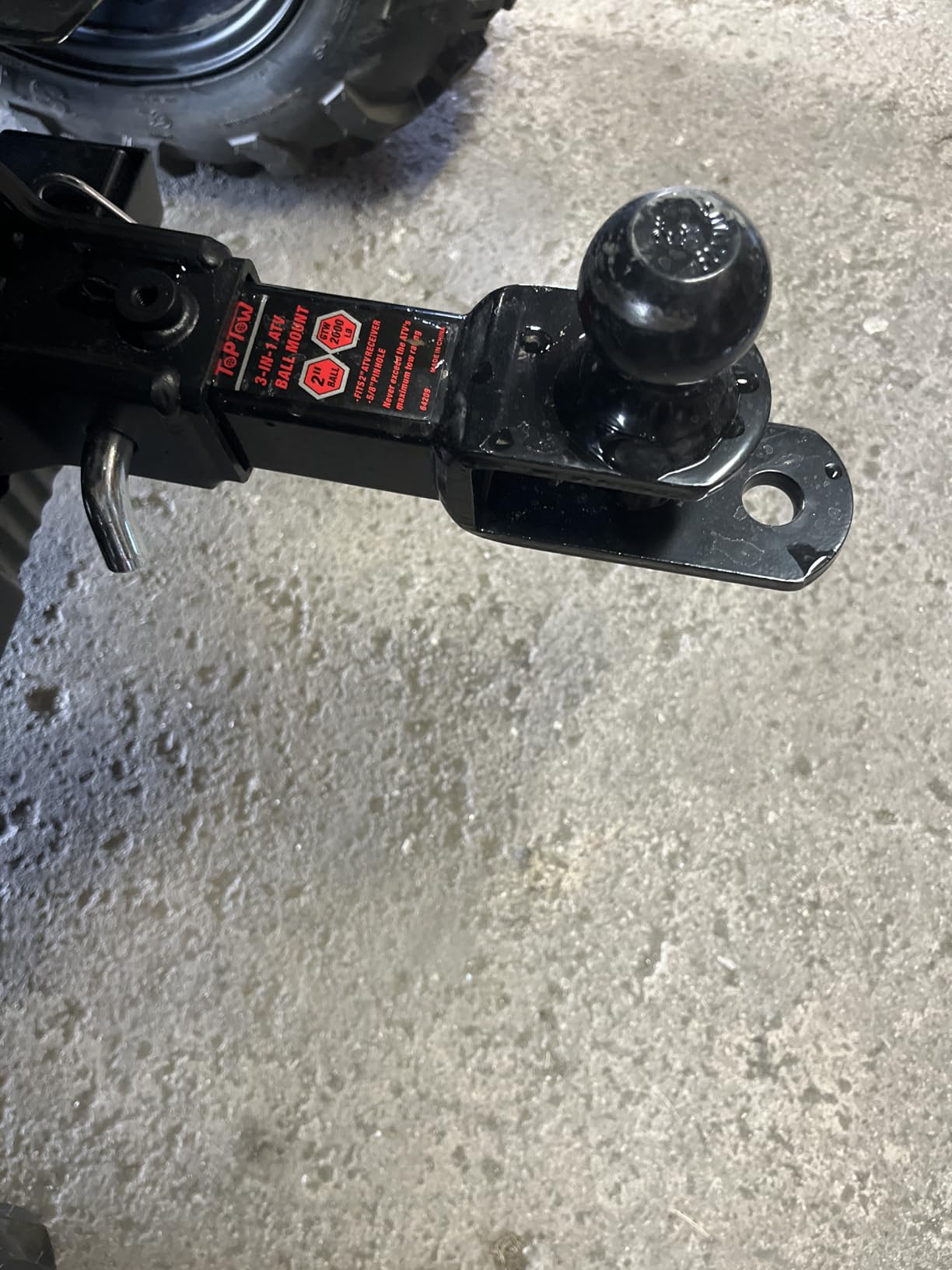 TOPTOW ATV/UTV Trailer Hitch Towing Ball Mounts, 2-Inch Ball, Clevis Pin, Fits 2-Inch Receiver customer photo 1