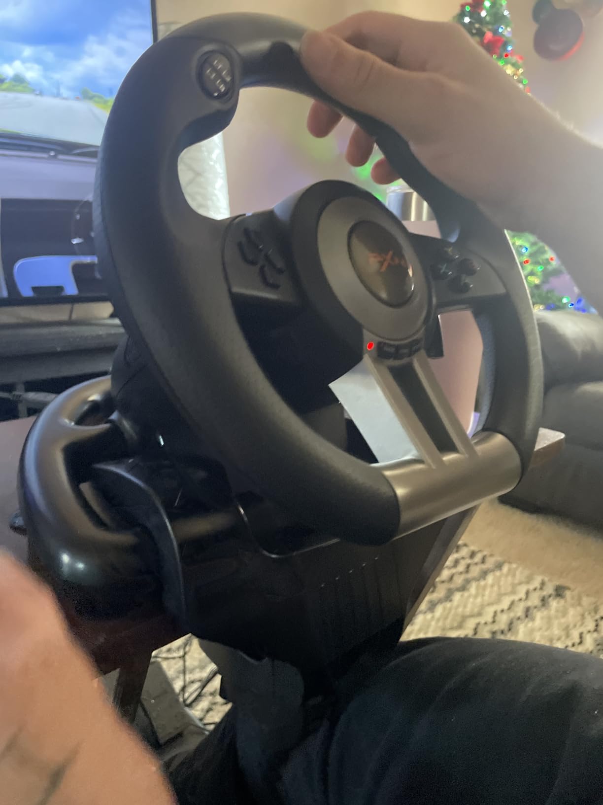 PXN PC Racing Wheel, V3 PRO 180 Degree Universal Usb Car Sim Race Steering Wheel with Pedals for PC, PS3, PS4, Xbox One, Xbox Series X/S, Switch (Black) customer photo 2