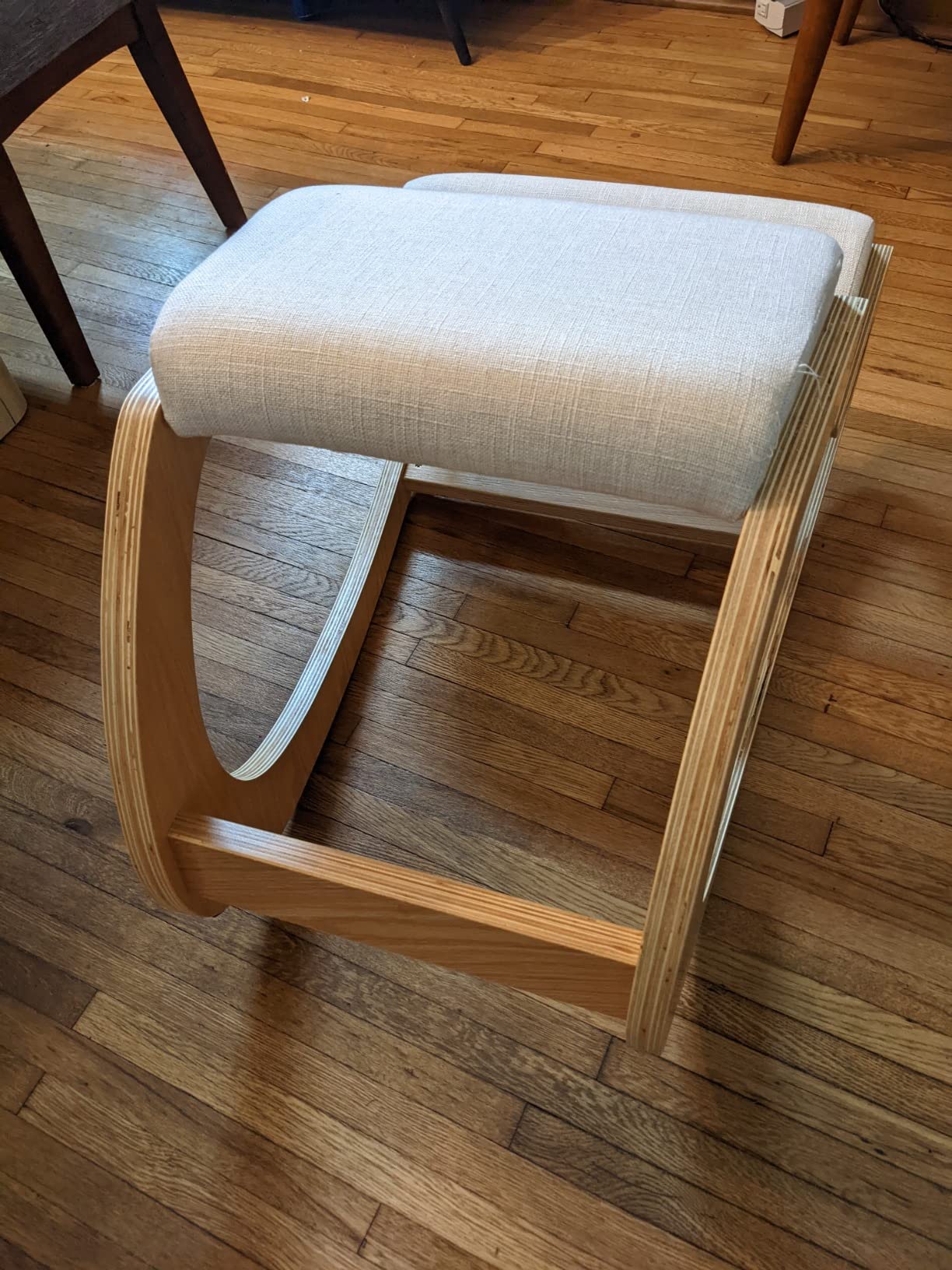 Predawn Adjustable Ergonomic Kneeling Chair - Custom Height Rocking Posture Stool with Thick Cushions, Solid Wood Frame, Knee Support Seat for Adults, Office or Meditation Use(White Oak) customer photo 2