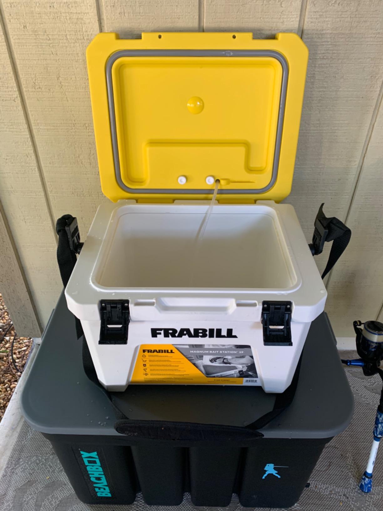 Frabill Magnum Bait Station 30 | 30 Quart Bait Cooler with Dual Aeration, White and Yellow customer photo 2