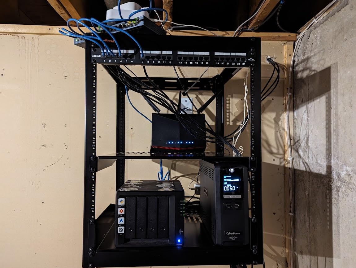 ECHOGEAR 20U Open Frame Rack for Servers & AV Gear - Wall Mountable Design Includes 2X Vented Shelves, 25x Rack Mounting Screws, 4X Leveling Feet customer photo 2