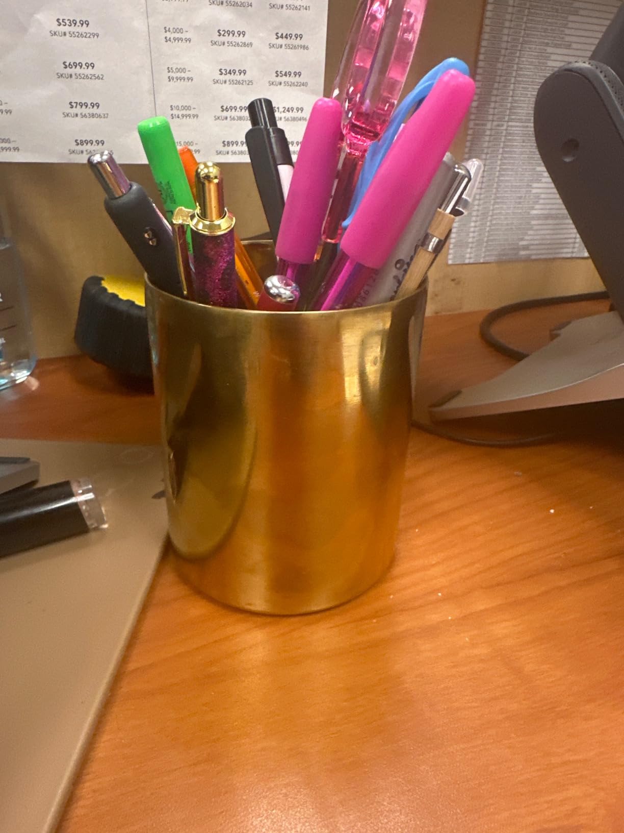 Juvale Desk Organizer Pen & Pencil Holder - 3.2 x 3.9 in, Gold Stainless Steel - Desk Supply Organizer customer photo 1