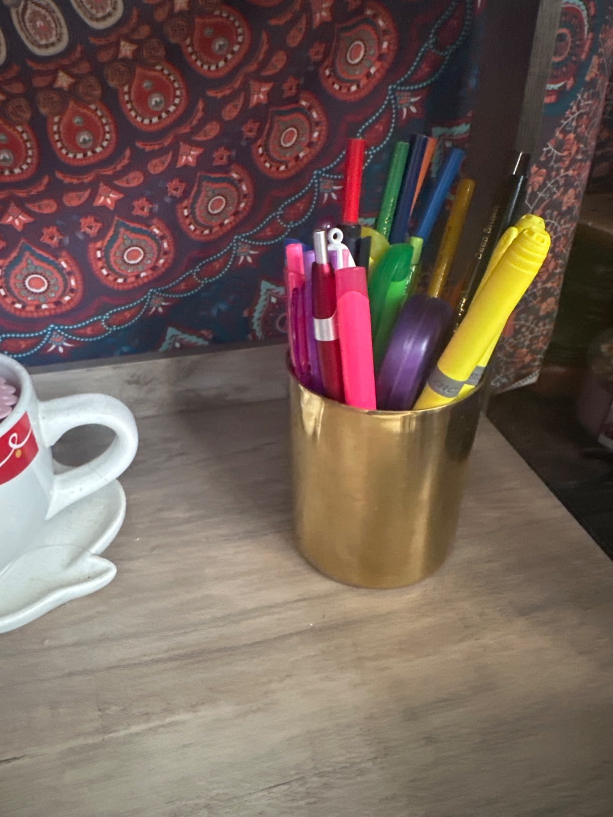 Juvale Desk Organizer Pen & Pencil Holder - 3.2 x 3.9 in, Gold Stainless Steel - Desk Supply Organizer customer photo 2