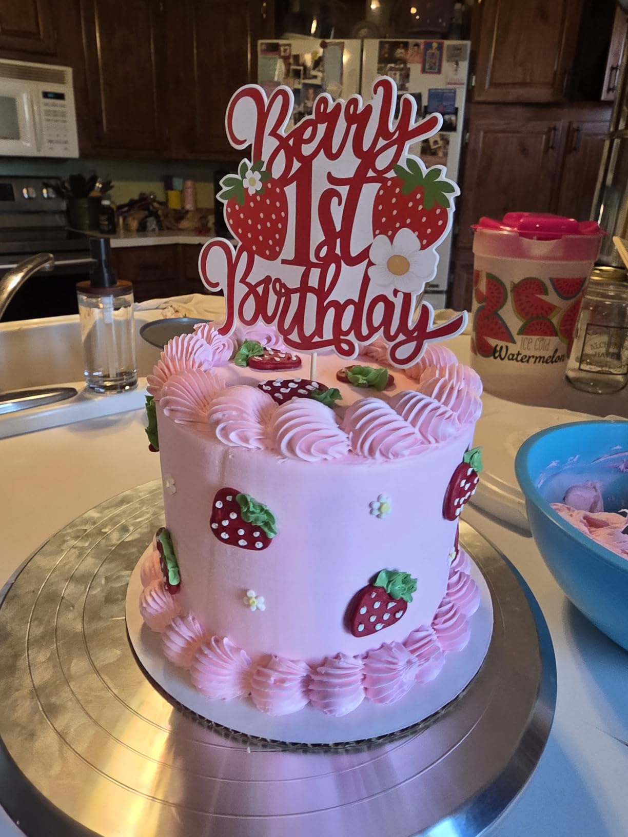 Kootek Aluminium Alloy Revolving Cake Stand 12 Inch Rotating Cake Turntable for Cake, Cupcake Decorating Supplies customer photo 1