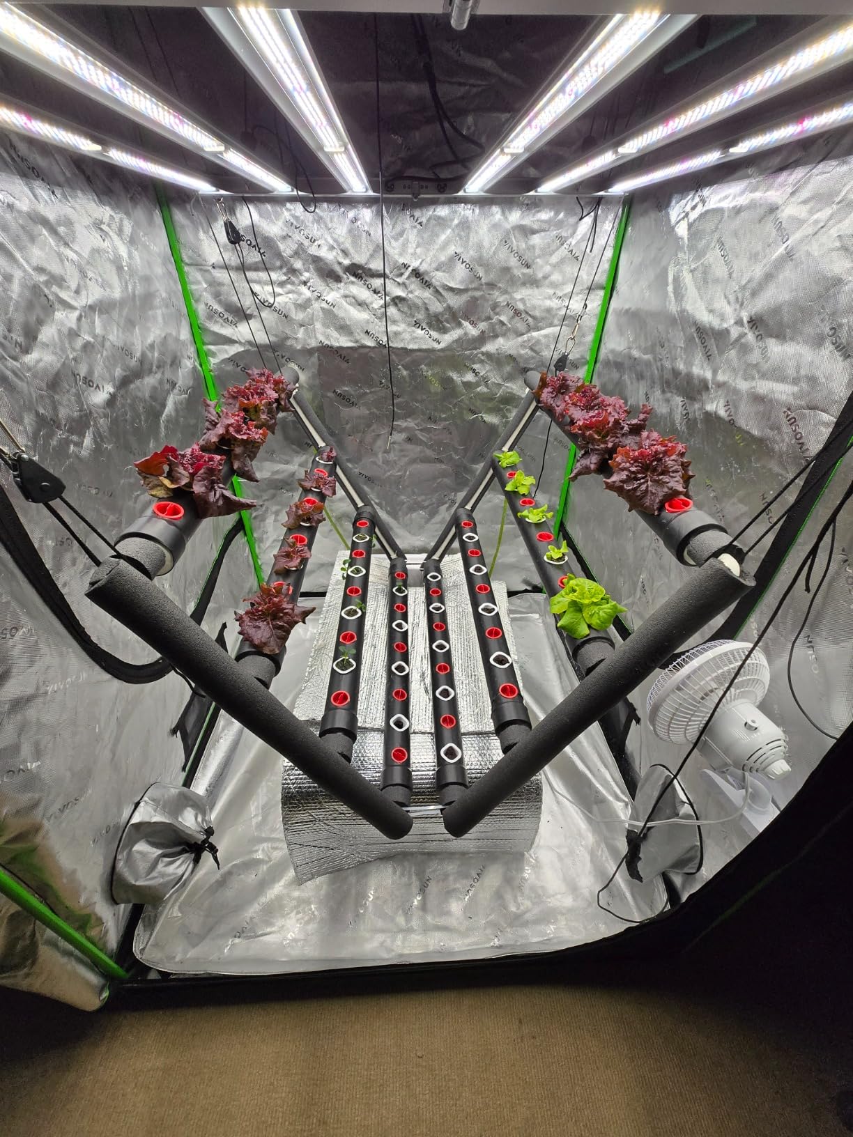 VIVOSUN Hydroponics Growing System 108 Plant Sites, 3 Layers 12 Food-Grade PVC-U Pipes Gardening System Grow Kit with Water Pump Timer customer photo 1