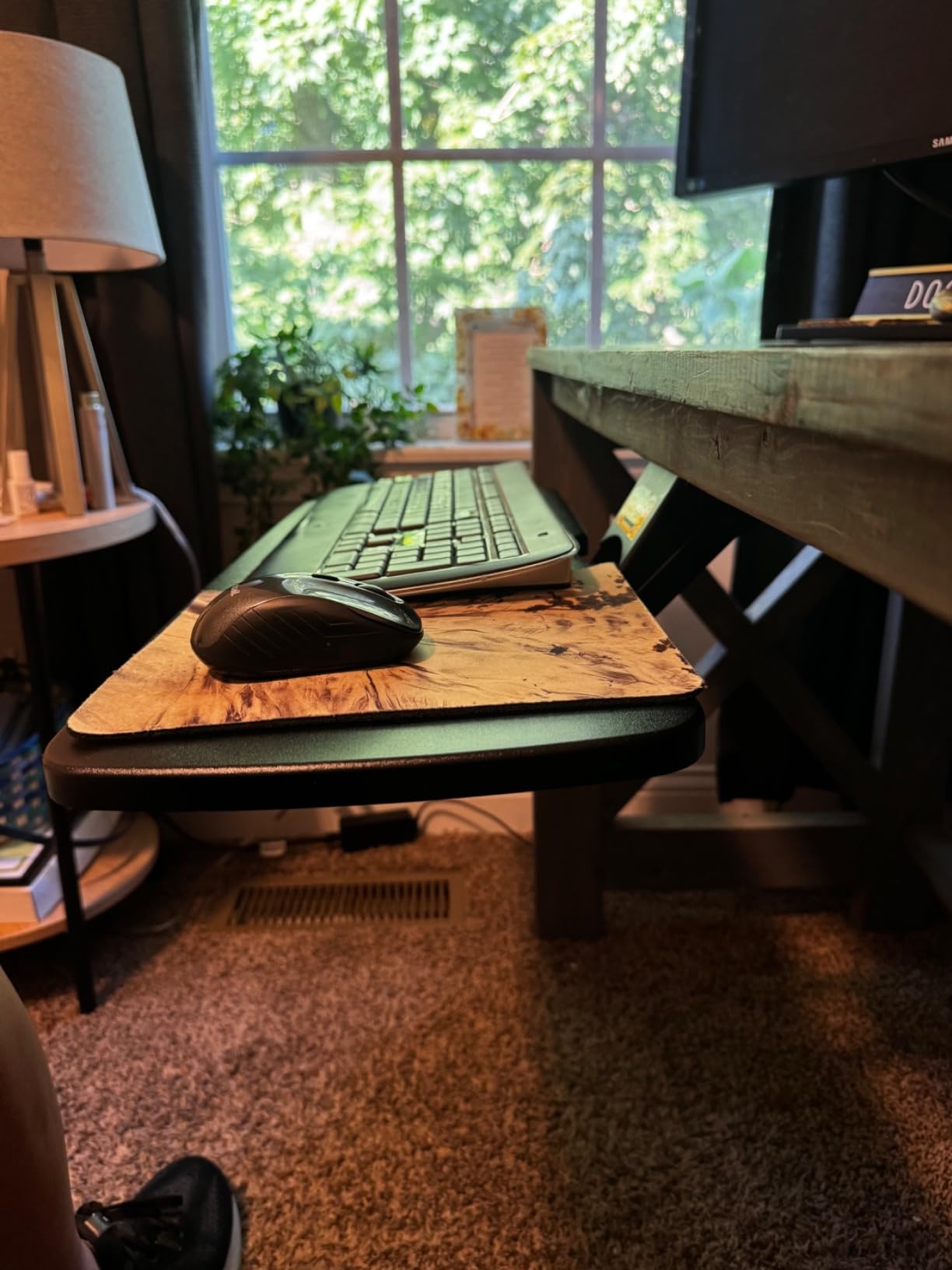 HUANUO Keyboard Tray Under Desk, 360 Adjustable Ergonomic Sliding Keyboard & Mouse Tray, Under Desk Keyboard Tray Slide Out, Keyboard Holder Under Desk for Typing in Home, Office Work, 25