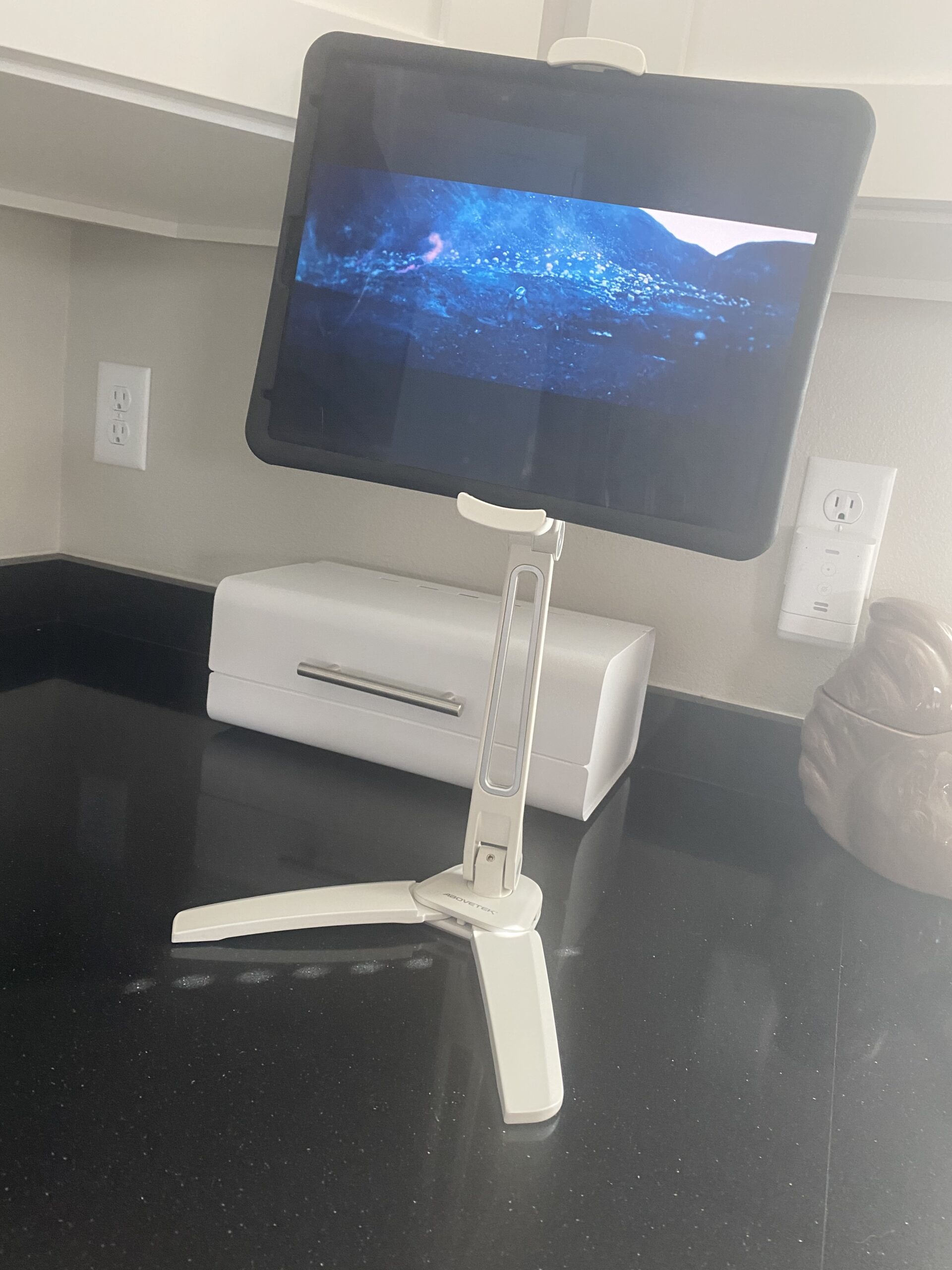 AboveTEK Under Cabinet iPad Mount, 3 in 1 Highflex 360° iPads Wall Mount for Kitchen, Tablet Celling Under Counter Holder, Kitchen Tablet Mount Fits 4.7