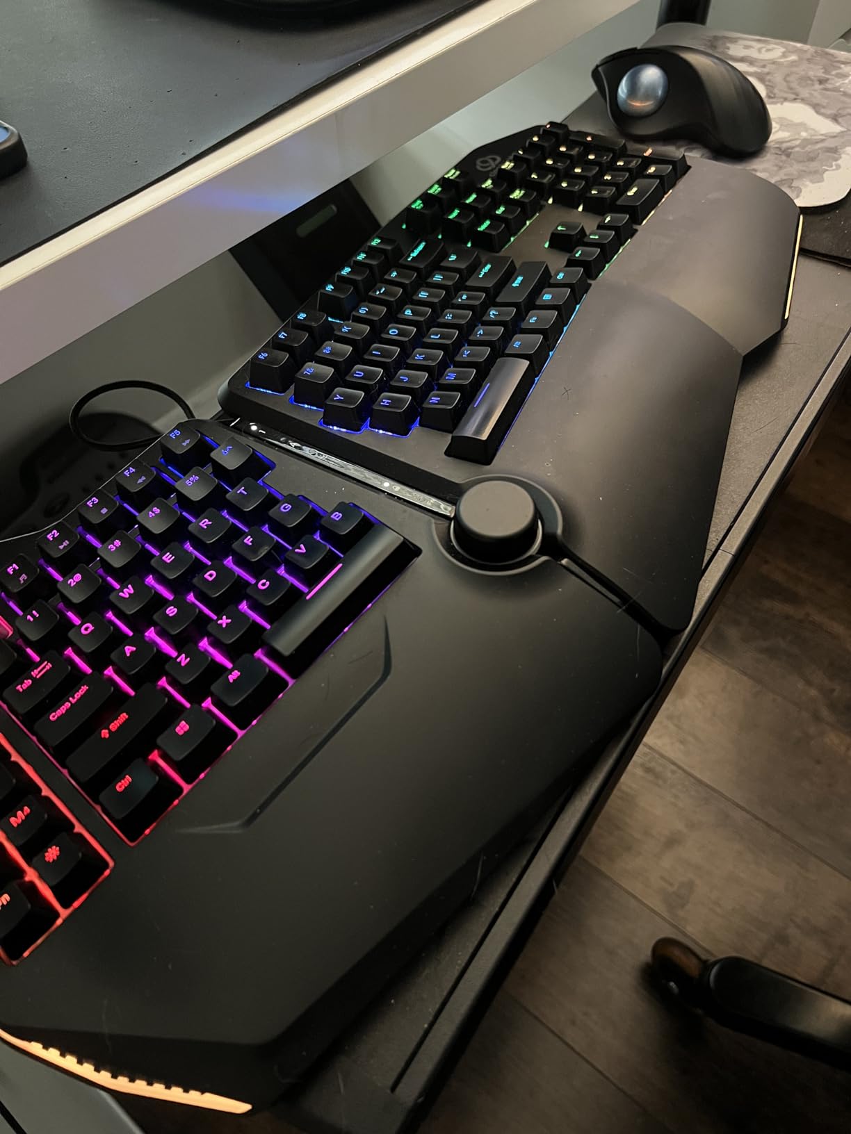 Cloud Nine C989M Ergonomic Mechanical Keyboard for PC - Kailh Tactile Brown Switches - RGB Light Up LED Backlit with USB - Ergo Split Key Board with Macro customer photo 2