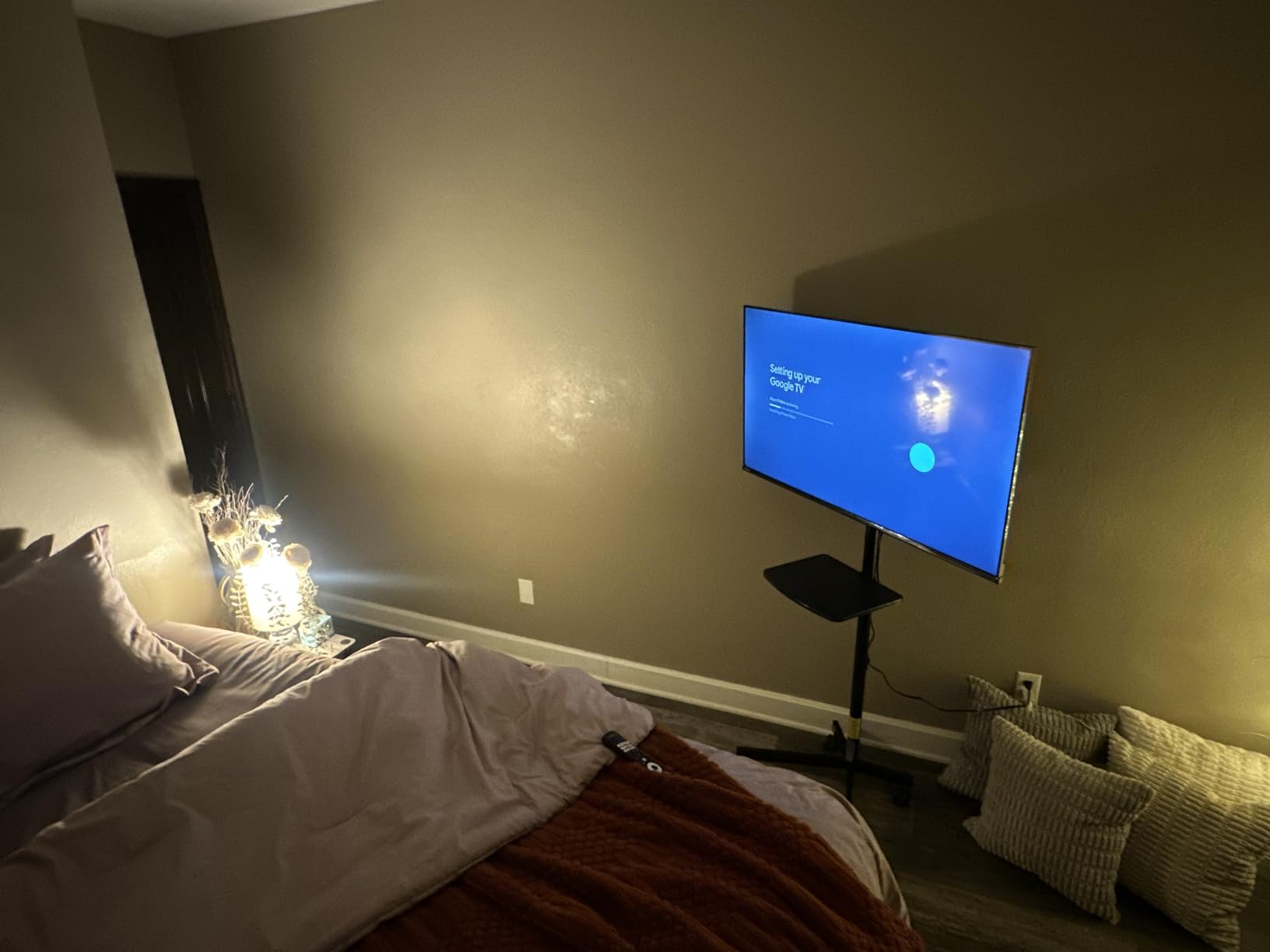 PERLESMITH Rolling TV Stand, Mobile TV Stand for 23-60 Inch LCD LED TVs, Tilt TV Stand Wheels Holds up to 88Lbs, Portable TV Stand for Bedroom with Shelf, Outdoor TV Stand Max VESA 400x400mm PSTVMC06 customer photo 2