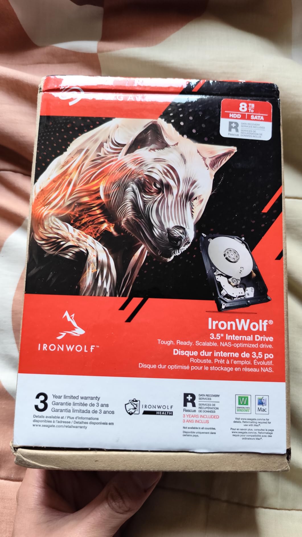 Seagate IronWolf 8TB NAS Internal Hard Drive HDD - 3.5 Inch SATA 6Gb/s 7200 RPM 256MB Cache for RAID Network Attached Storage - Frustration Free Packaging customer photo 1