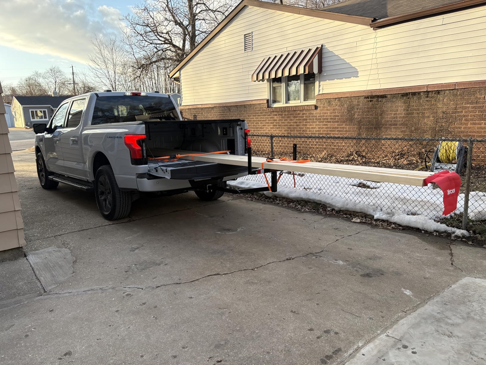 Mockins 750 Lbs Cap Truck Bed Extender Hitch Mount | 2-in-1 All-Weather Steel Canoe Rack & Kayak Trailer w/Stabilizer & Straps customer photo 2