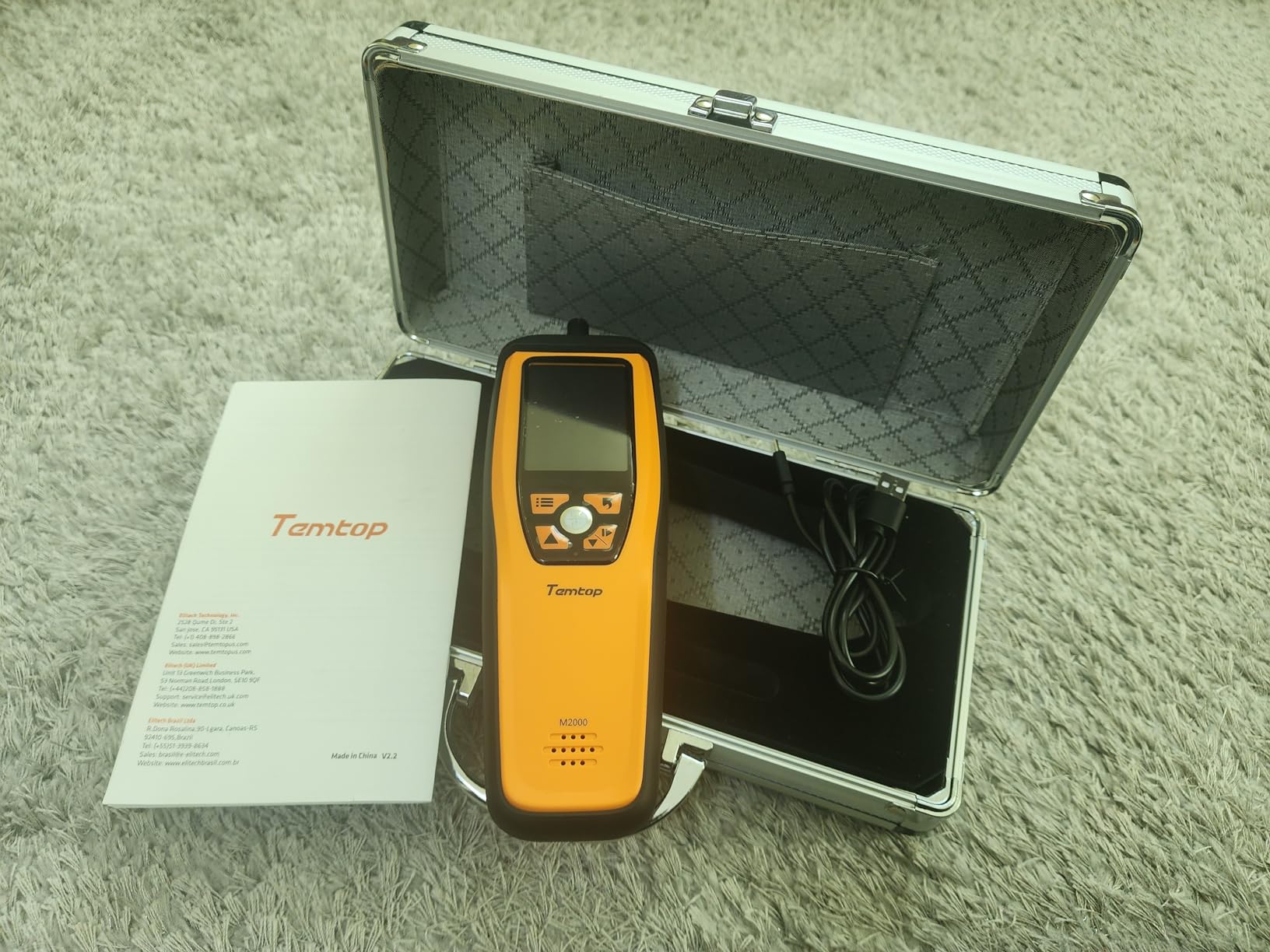 Temtop Air Quality Monitor CO2 Detector Professional Carbon Dioxide PM2.5 PM10 Formaldehyde Temperature and Humidity Monitor w/Audio Alarm Data Export (M2000 2nd) customer photo 2