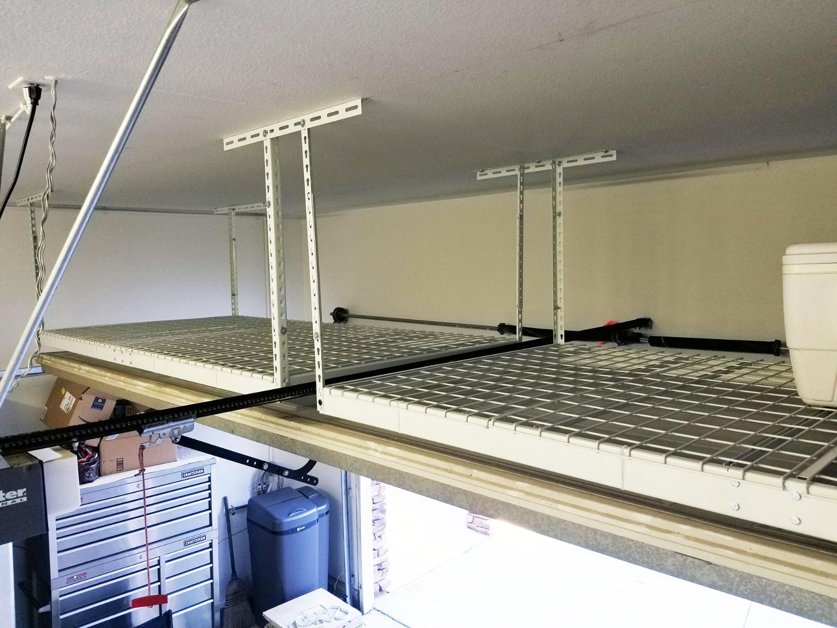 SafeRacks 4x8 Overhead Garage Storage Rack Heavy Duty - Hammertone (24