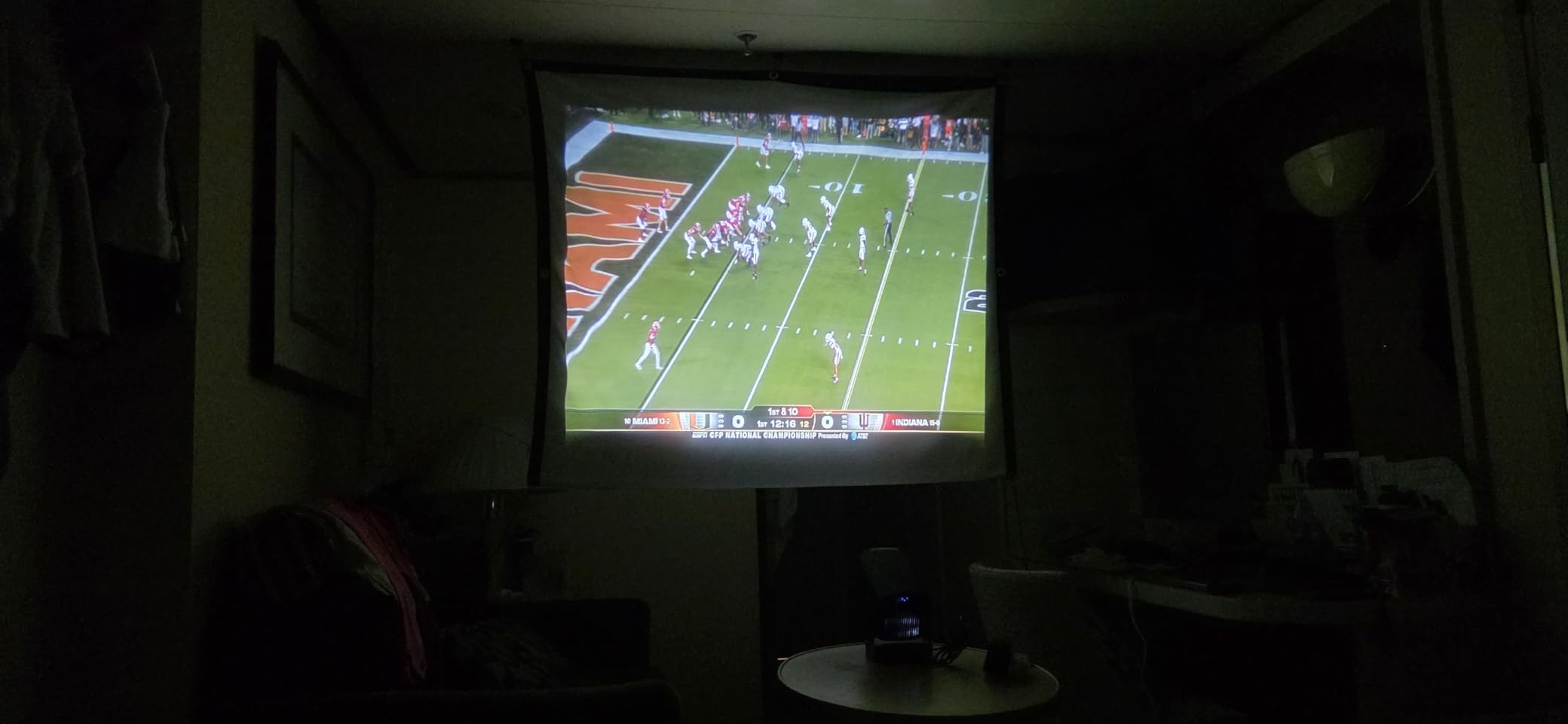 Projector Screen 100 inch, Taotique 4K Movie Projector Screen 16:9 HD Foldable and Portable Anti-Crease Indoor Outdoor Projection Double Sided Video Projector Screen for Home, Party, Office, Classroom customer photo 1