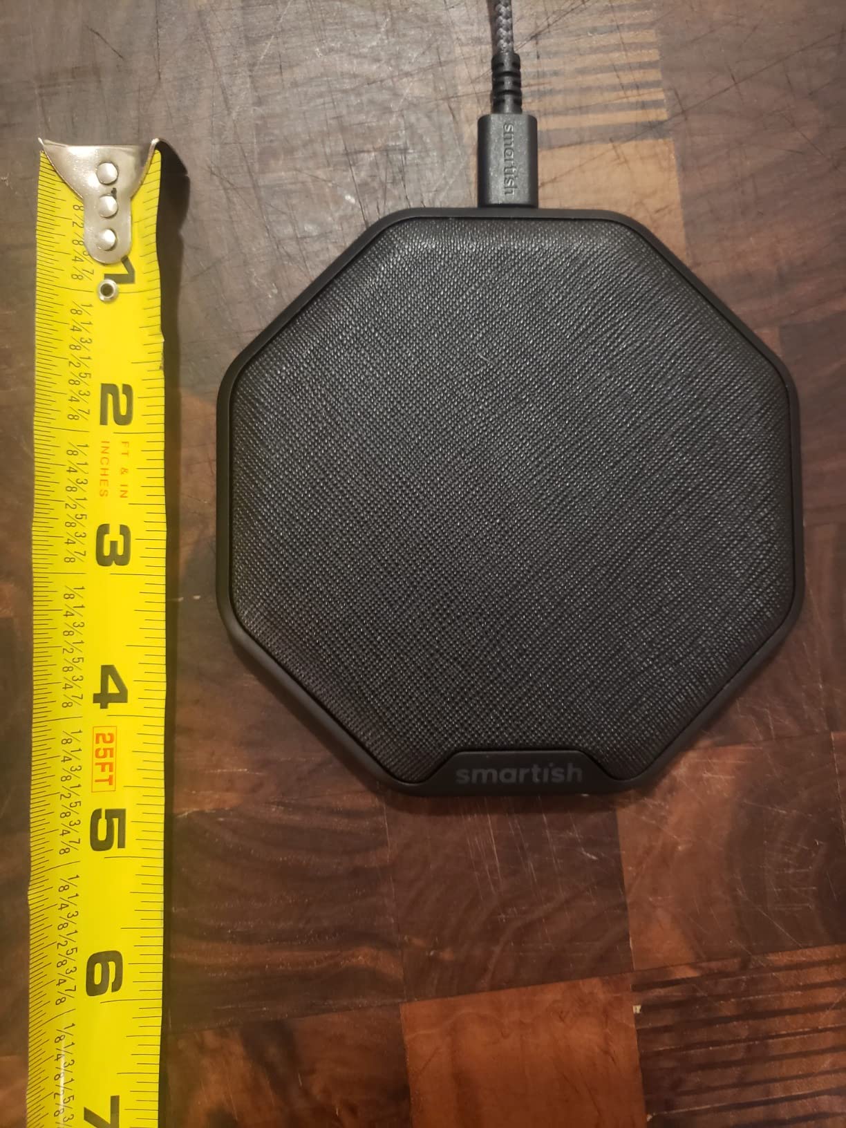 Smartish Fast Wireless Charger - Charge Island - Qi-Certified 15W Universal Charging Pad [Textured & Non-Slip] for iPhone, Samsung Galaxy, AirPods Pro, Qi-Enabled Devices - Black Tie Affair customer photo 1