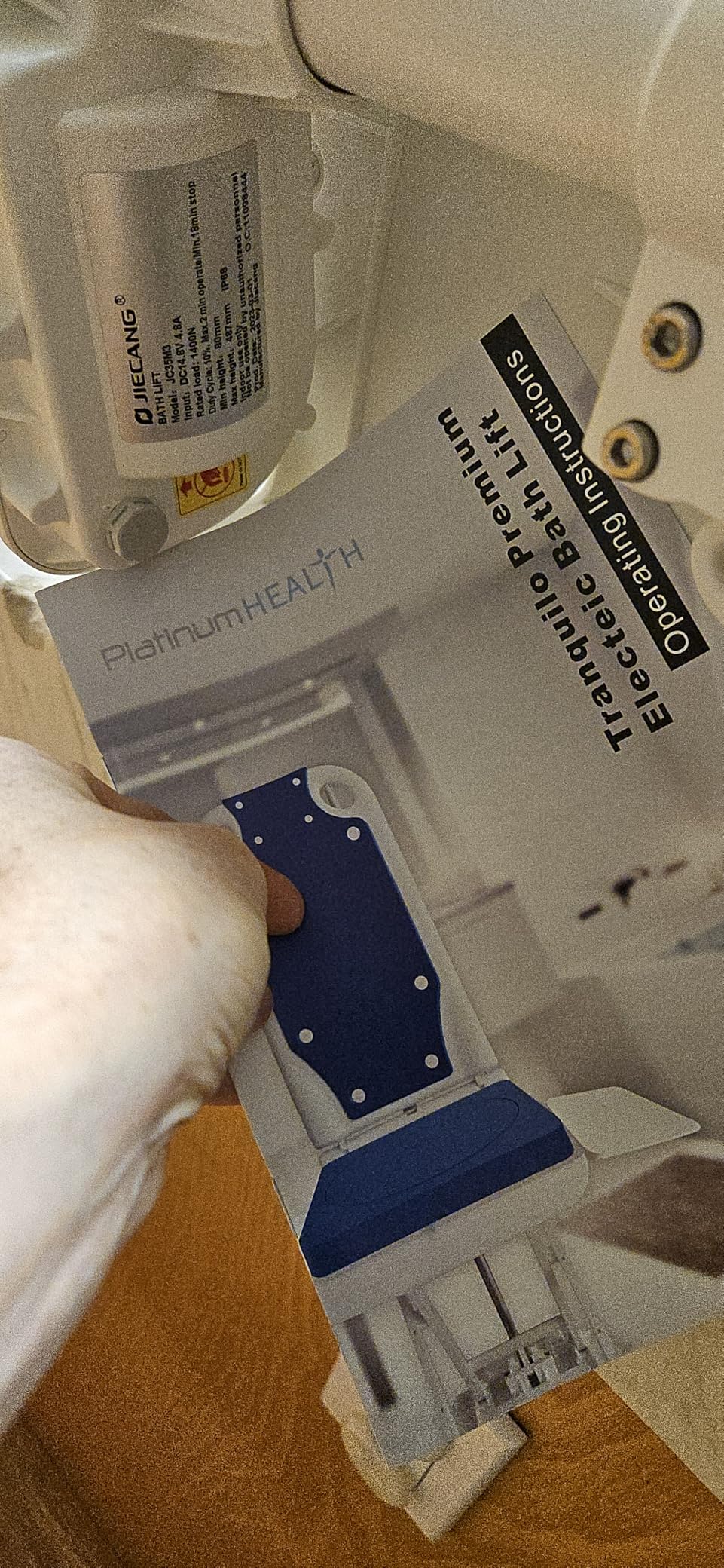 Platinum Health Tranquilo Premium Electric Bath Lift with Padded, SAFESWIVEL Rotating SEAT and Electric Recline. 300lb. Lifting Capacity and Extra High Lifting Range up to 21.5 inches. customer photo 1