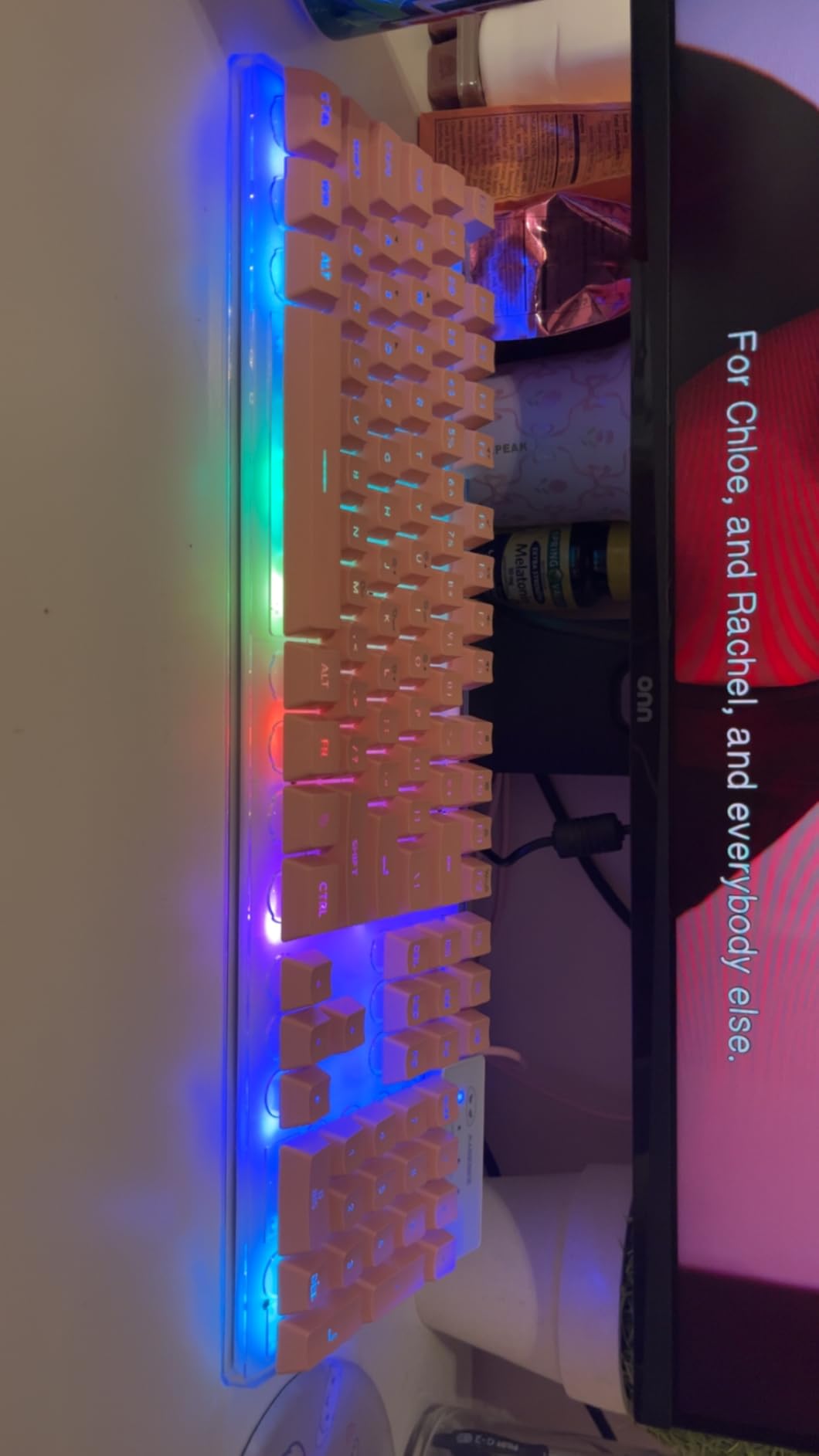 Gaming Keyboard and Mouse Combo, K1 RGB LED Backlit Keyboard with 104 Keys Computer PC Gaming Keyboard for PC/Laptop (Pink) customer photo 1
