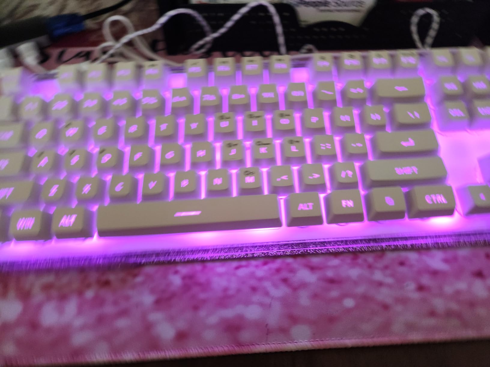 Gaming Keyboard and Mouse Combo, K1 RGB LED Backlit Keyboard with 104 Keys Computer PC Gaming Keyboard for PC/Laptop (Pink) customer photo 2