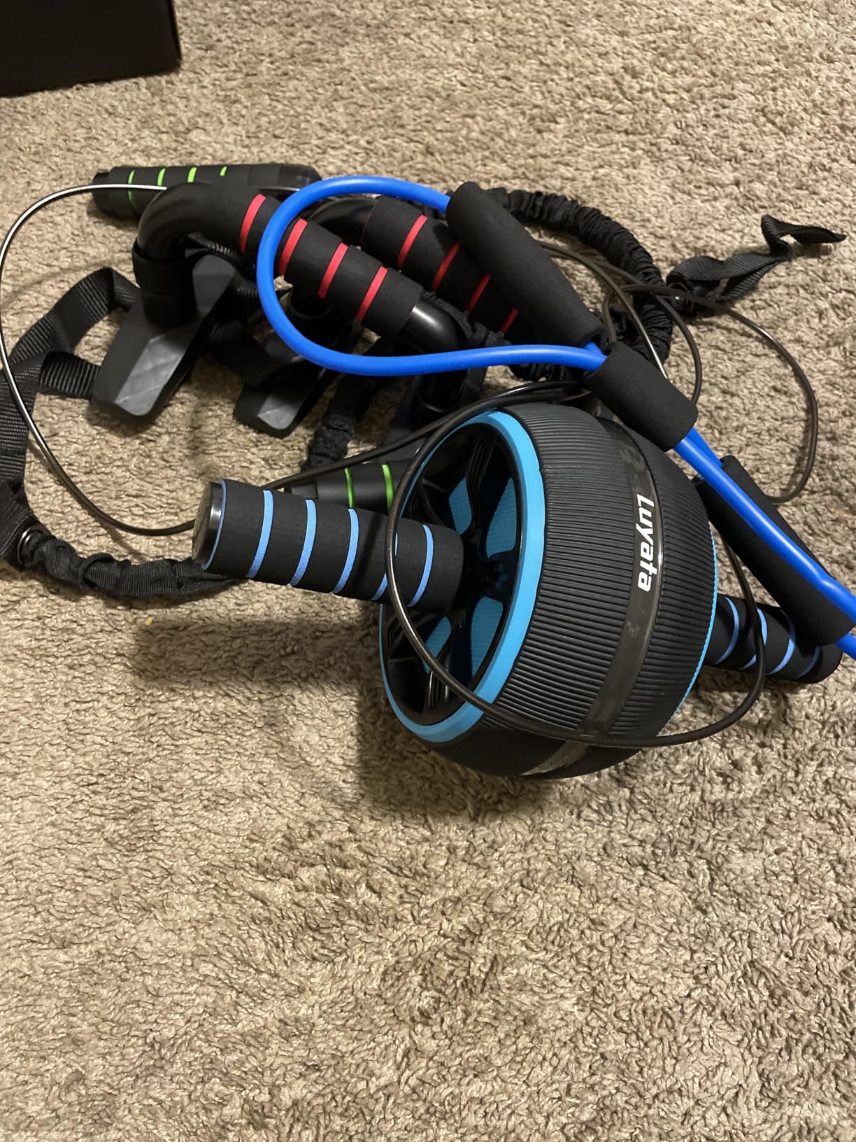 Ab Roller Wheel, 10-In-1 Ab Exercise Wheels Kit with Resistance Bands, Knee Mat, Jump Rope, Push-Up Bar - Home Gym Equipment for Men Women Core Strength & Abdominal Exercise customer photo 1