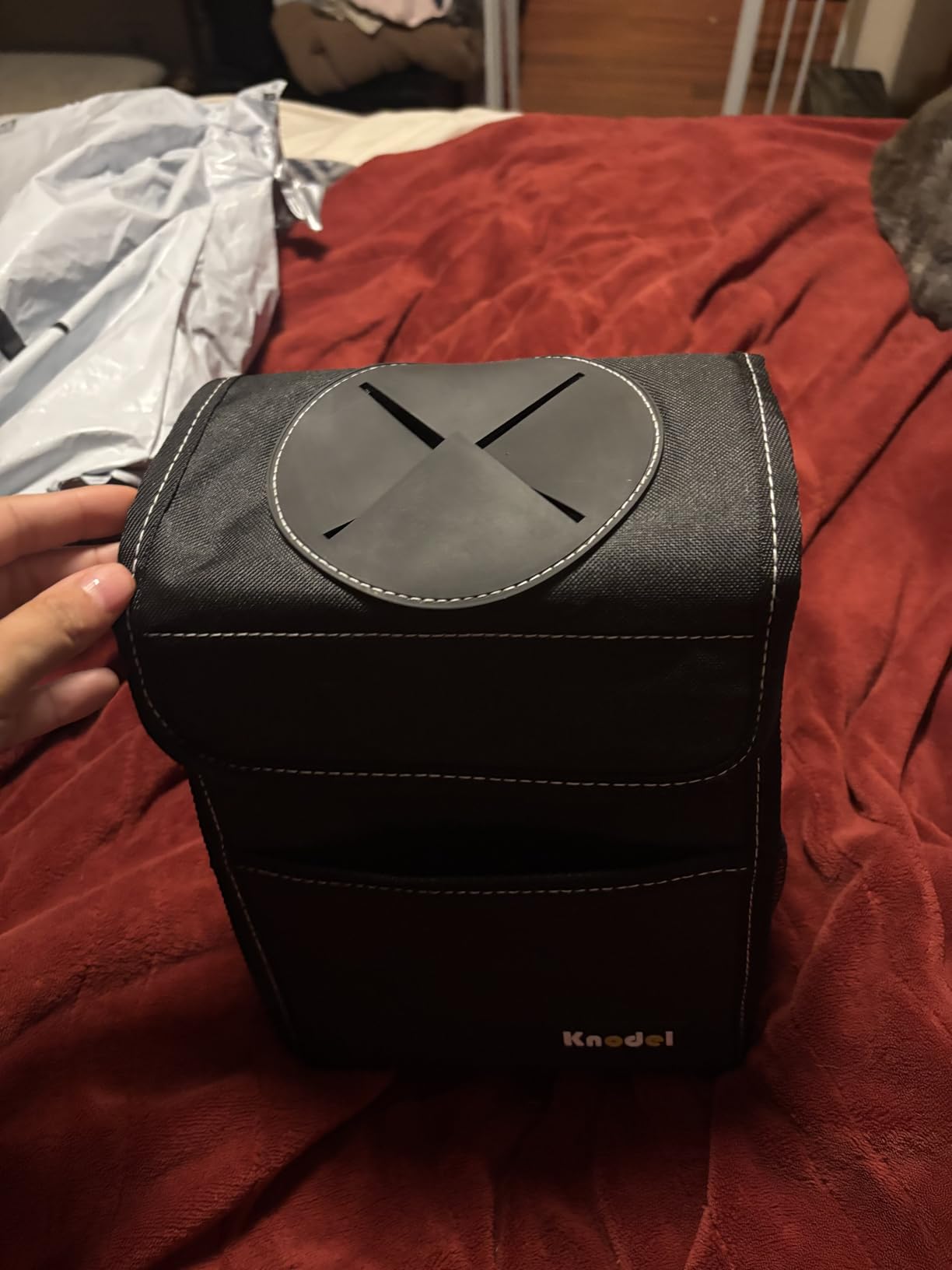 K KNODEL 2 Gallon Black Leak-Proof Waterproof Car Trash Can with Lid customer photo 1