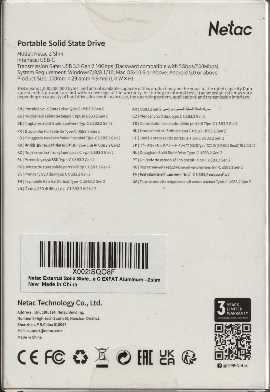 Netac 250GB Portable SSD USB 3.2 Gen 2 (10 Gbps, Type-C) External Solid State Drive Backup Slim Portable Drive for File Storage/Business Travel Essential, Rapid Read & Write Low Noise, Zslim customer photo 2