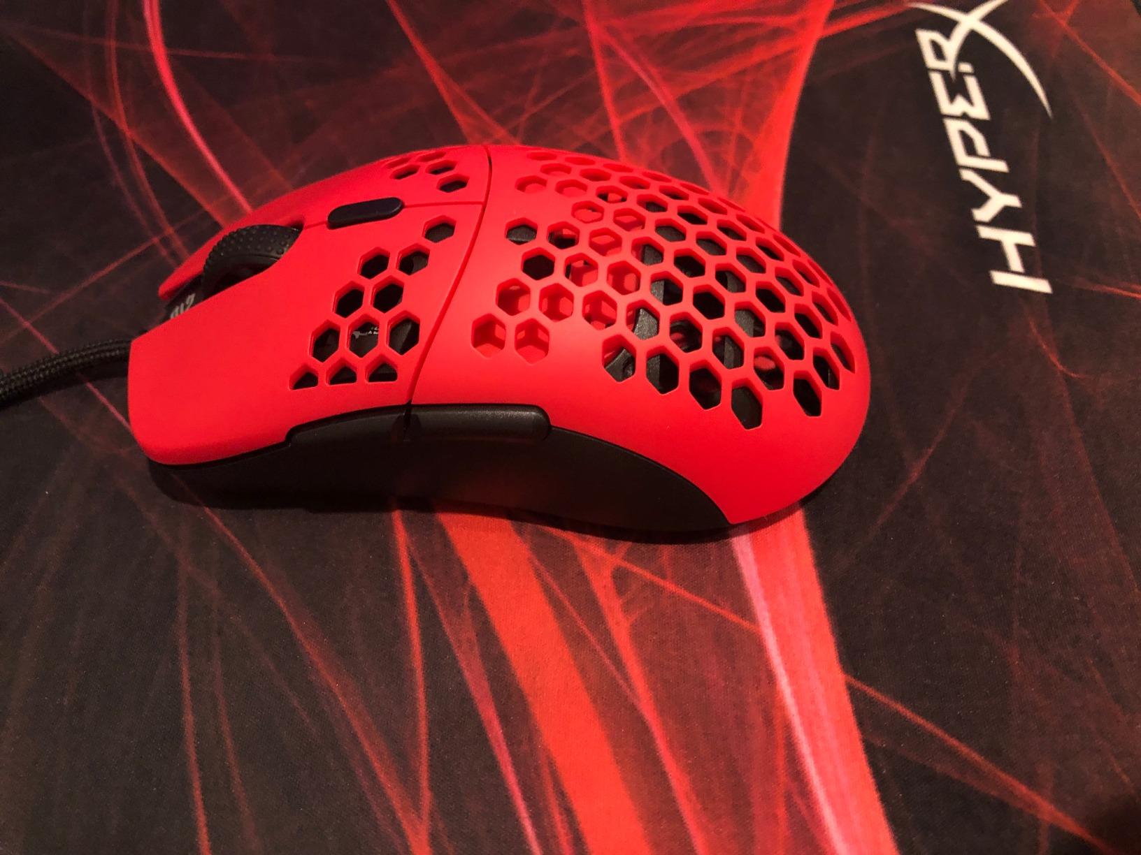 G-Wolves Hati HTM/HT-M Medium 56g Ultra Lightweight Honeycomb Wired Gaming Mouse, PixArt 3389 Sensor 16000 DPI, 6 Programmable Buttons, Low Latency, for PC/Mac (Faze Red) customer photo 1