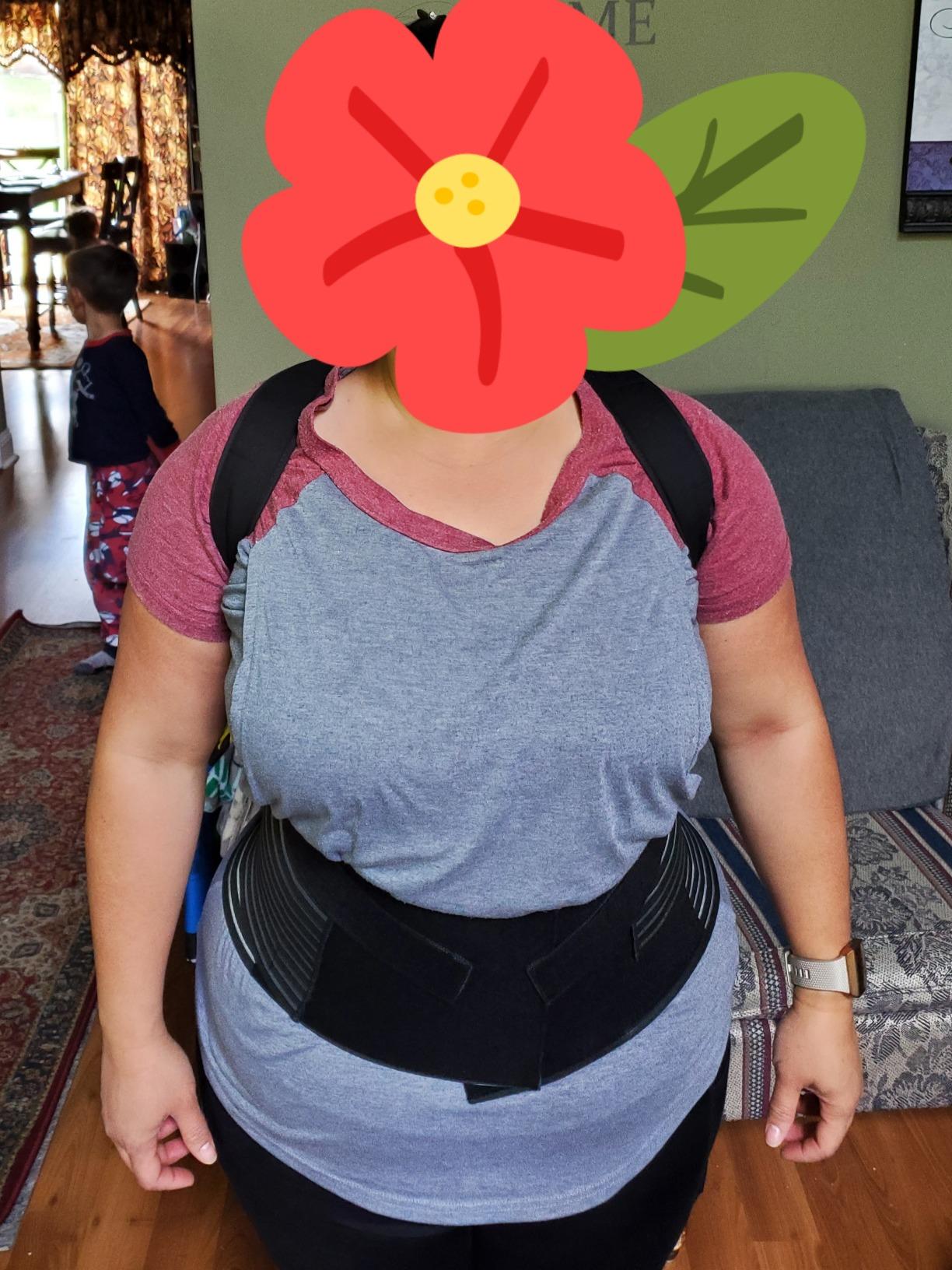 Omples Posture Corrector for Women and Men Thoracic Back Brace Straightener Shoulder Upright Support Trainer for Body Correction and Neck Pain Relief, Medium (waist 34-39 inch) customer photo 2