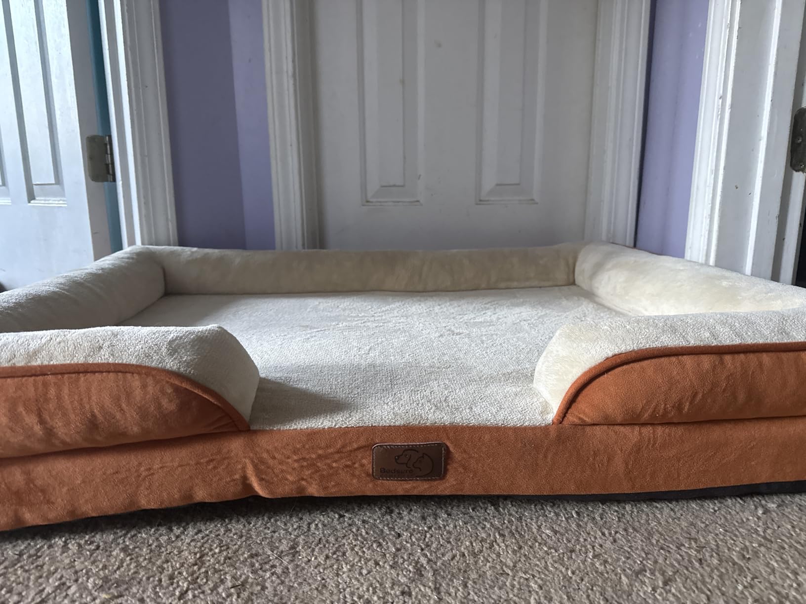 Bedsure Orthopedic Dog Bed Medium Size Dogs - Washable Small Medium Dog Cat Bed Waterproof, Comfort Cats Couch Sofa with Washable Removable Cover, Pets Bed with Nonskid Bottom, Grey, 28