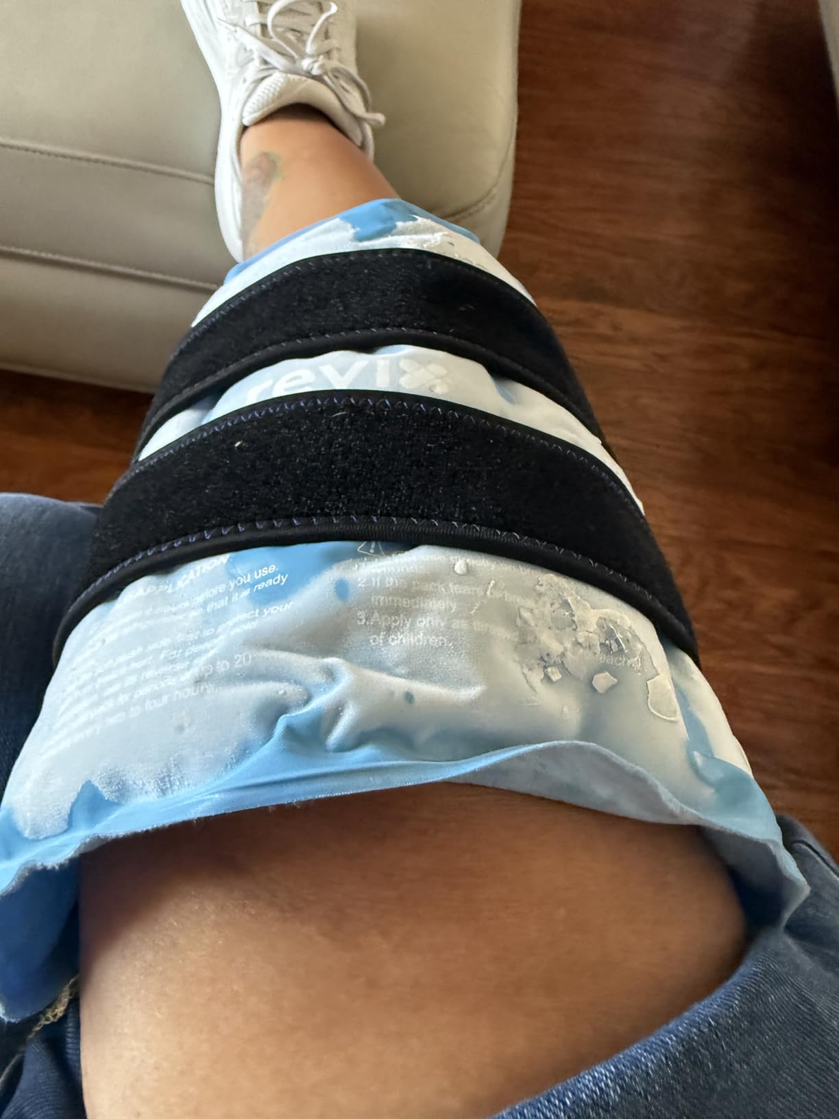 REVIX Ice Pack for Knee Pain Relief, Reusable Gel Ice Wrap for Leg Injuries, Swelling, Knee Replacement Surgery, Cold Compress Therapy for Arthritis, Meniscus Tear and ACL Blue customer photo 2