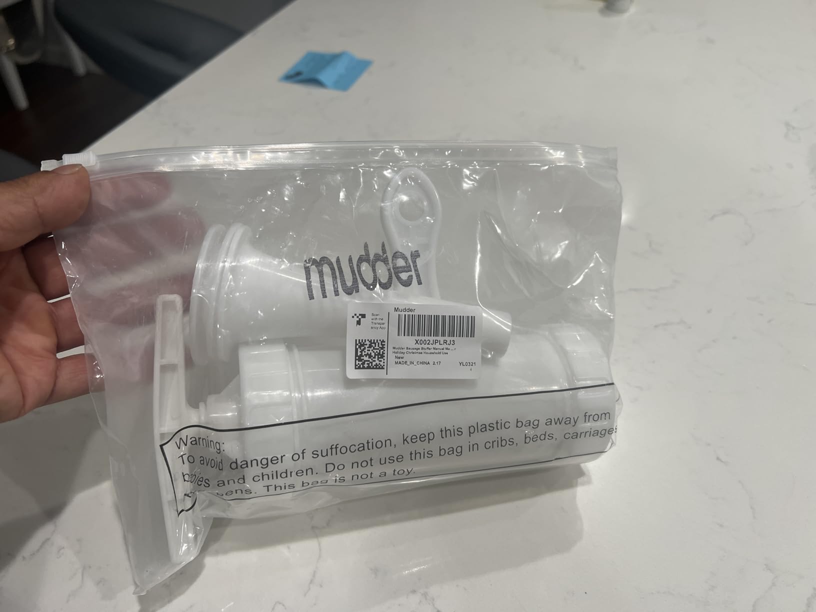 Mudder Sausage Stuffer Manual Maker Plastic Meat Filler Funnel Tubes Filling Tool for Hand Operated Food Grinder for Holiday Household Use customer photo 1