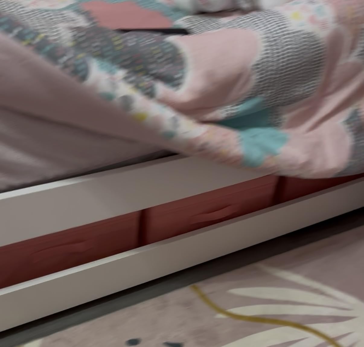 Under Bed Storage, 2 Pack Underbed Storage Container Bags With Lid, Foldable Sturdy Clothes Storage Drawer Organizer W/ 3 Handles, Ultra Thick Fabric Blanket Shoe Storage Box, 30x15x6.7inch, Grey customer photo 1